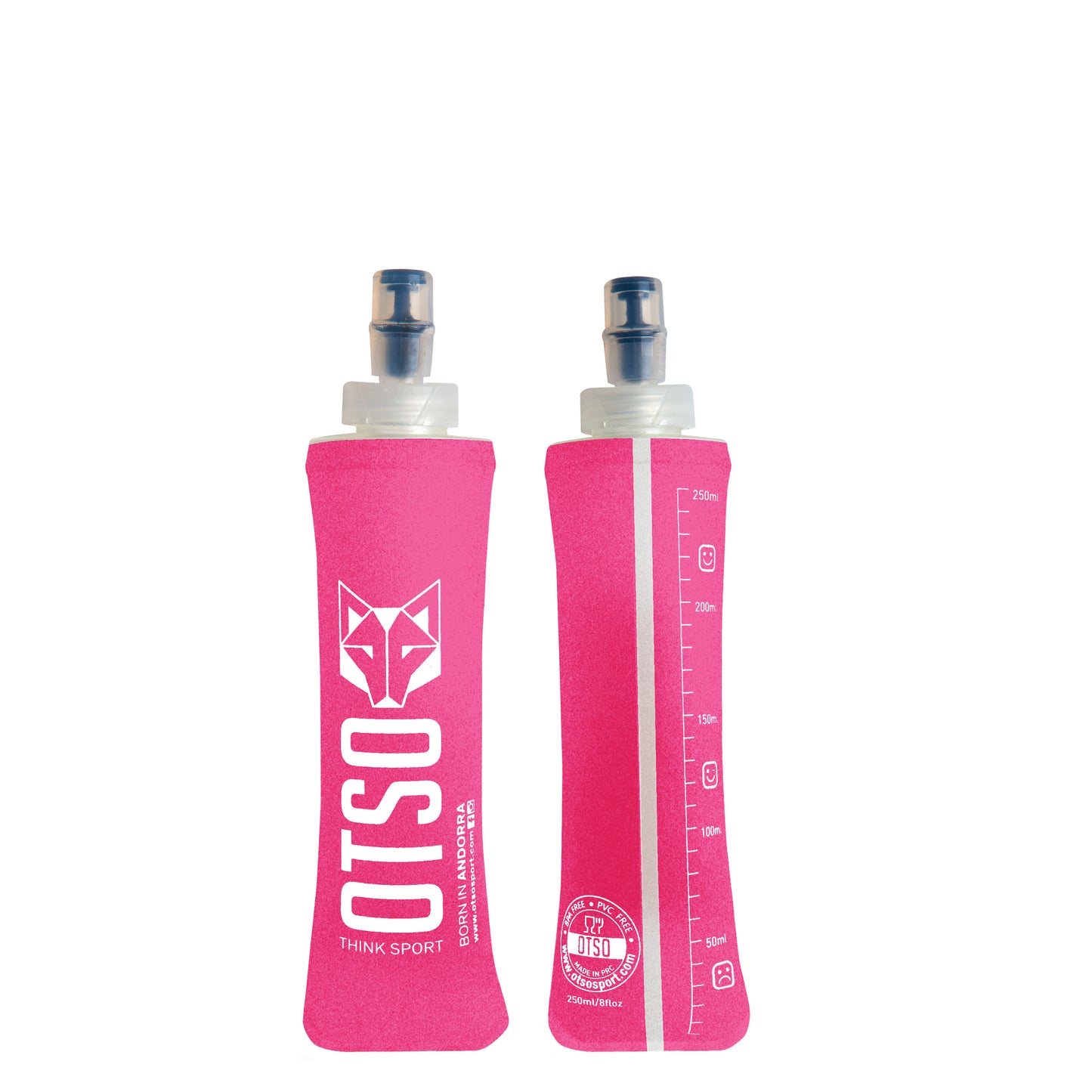 Bouteille souple 250ml Petit bouchon - Fluo Pink
