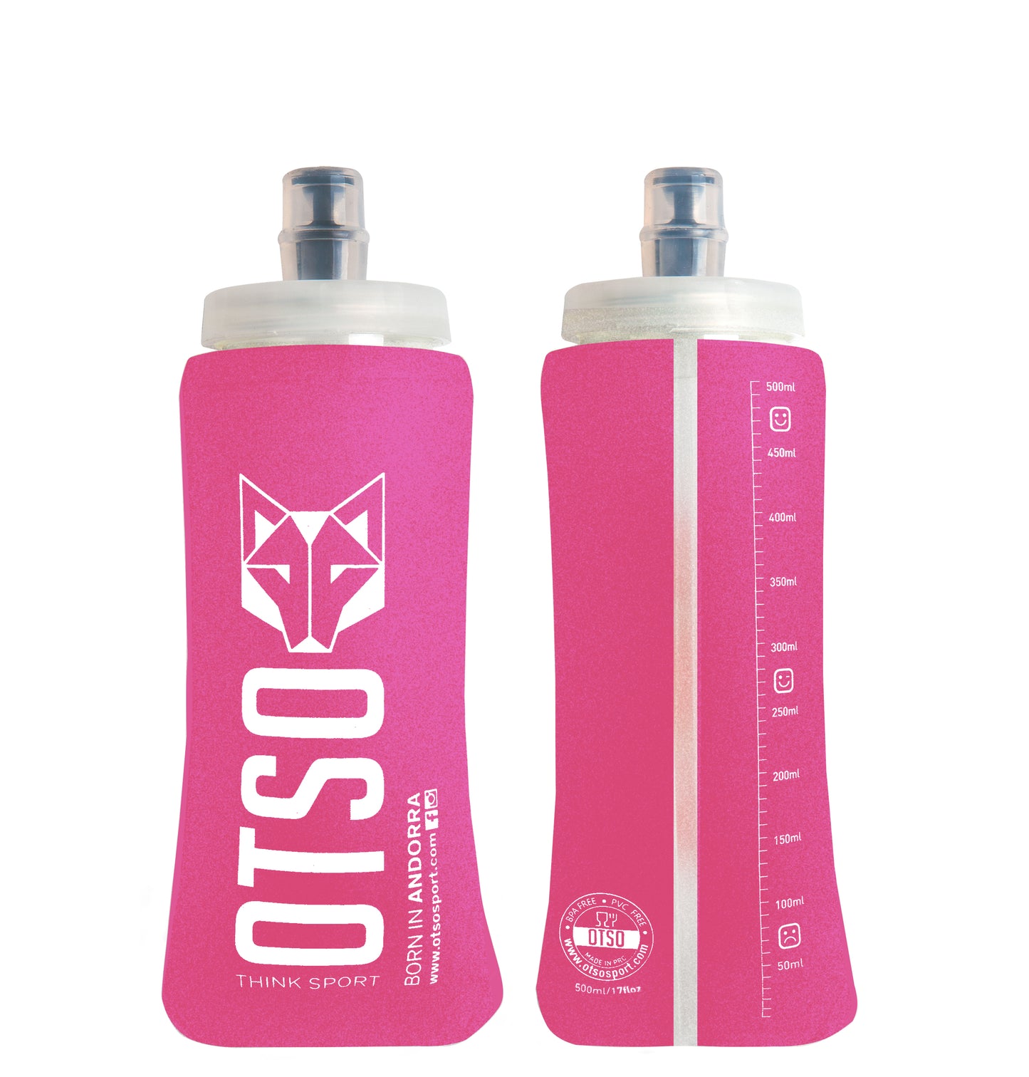 Botella blanda 500ml Big Cap - Fluo Pink