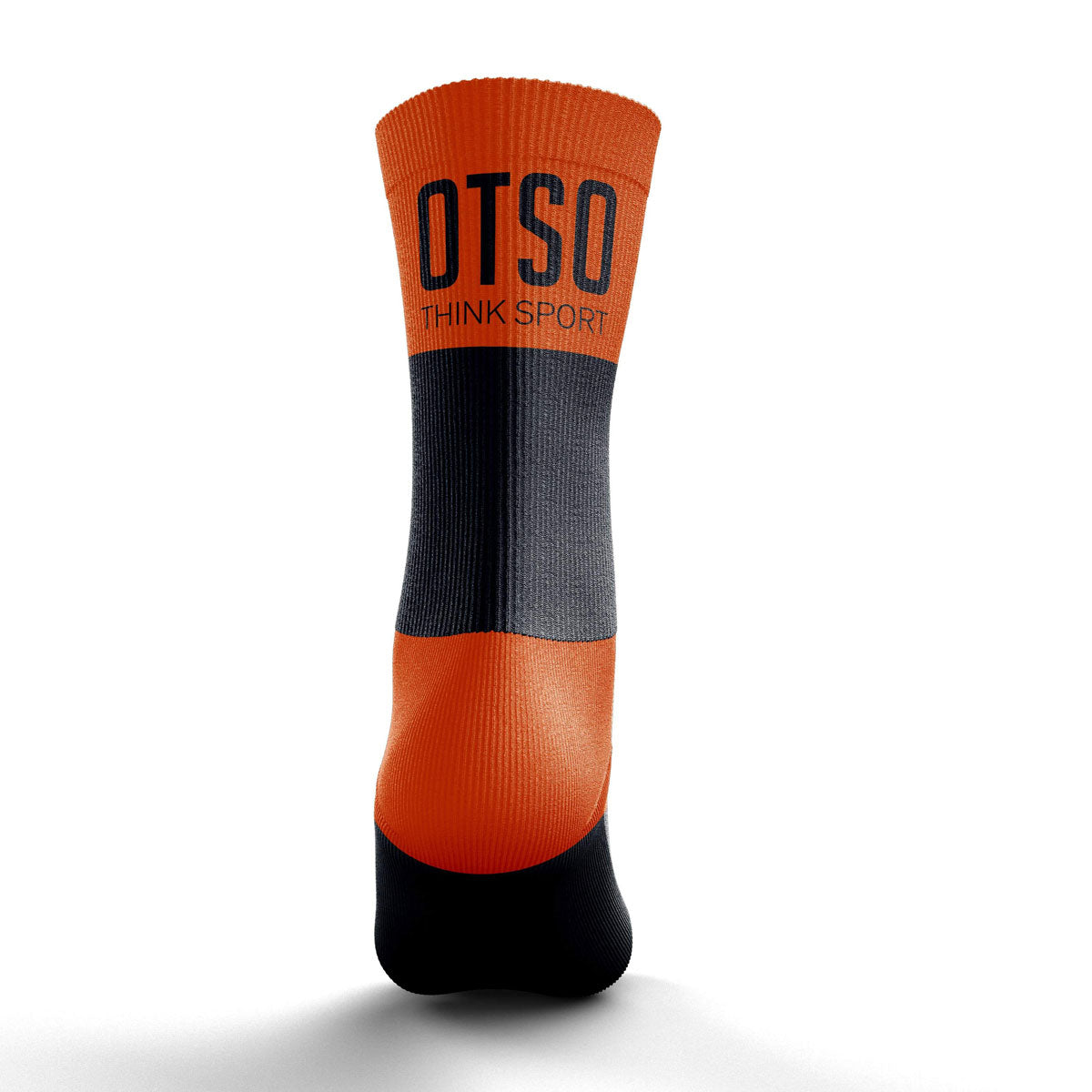 Meias Multidesporto Corte Médio - Preto e Laranja Fluorescente