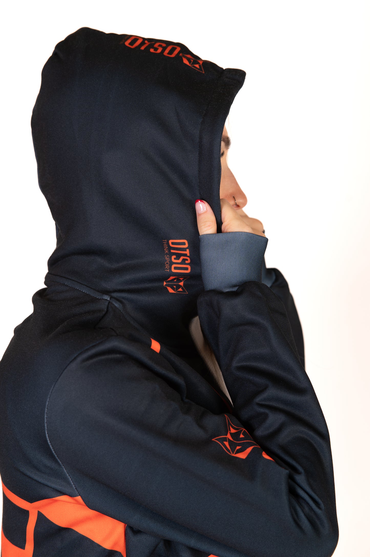 Hoodie - Black & Fluo Orange Otso