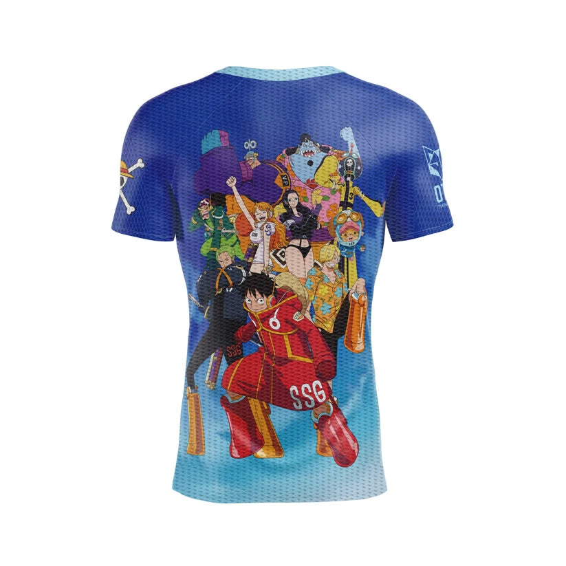 Magliette manica corta uomo - One piece egghead luffy and the crew blue