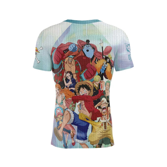 Magliette manica corta uomo - One piece fishman luffy and the crew green