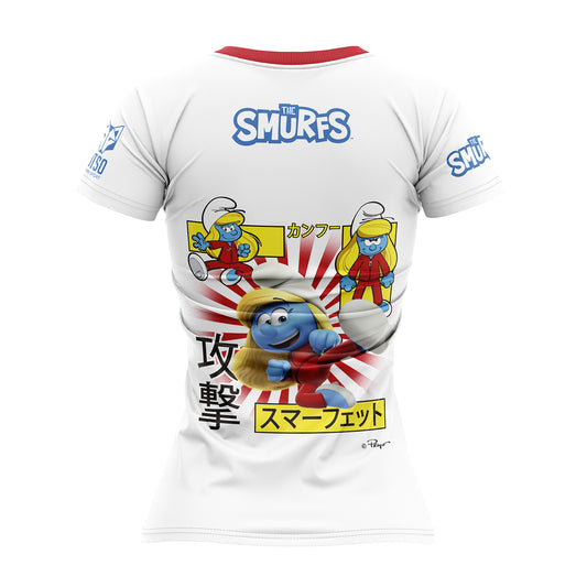 Camiseta manga corta mujer - Smurfs manga white (Outlet)