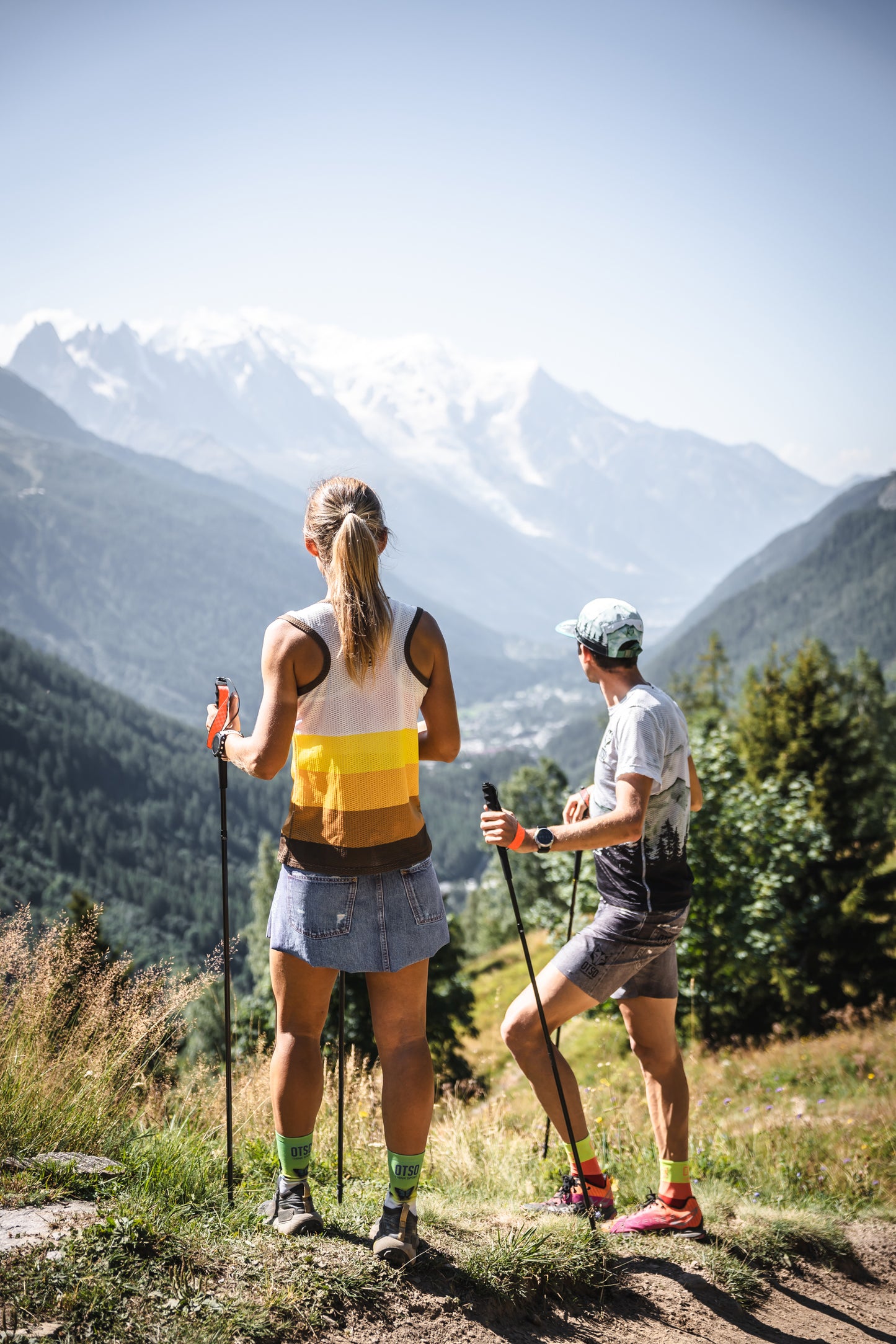 Bâtons en carbone pliables ultralégers pour Trail Running et Trekking - Noir