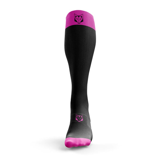 Calzini Recovery - Black & Fluo Pink