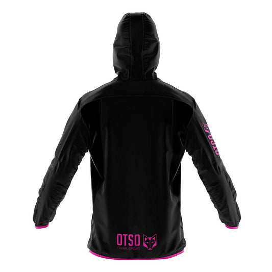 Giacca Impermeabile - Nero & Rosa Fluo