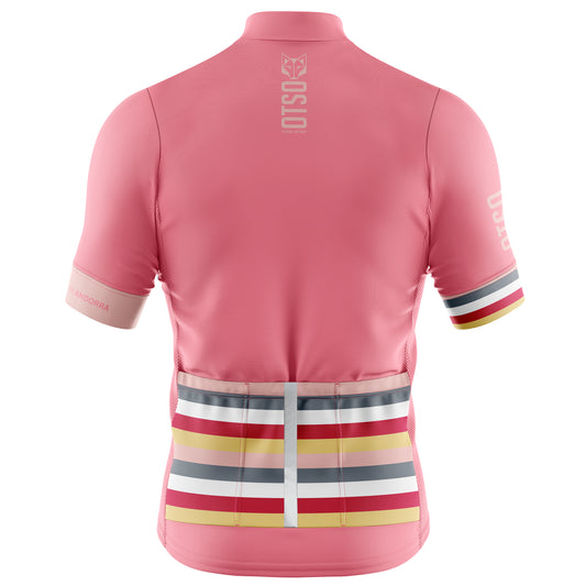 Maillot de cyclisme manches courtes homme - Stripes Coral Pink (Outlet)