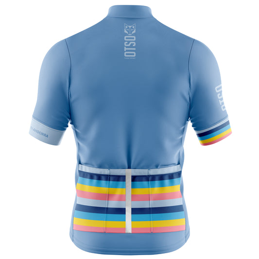 Maillot de cyclisme manches courtes homme - Stripes Steel Blue (Outlet)