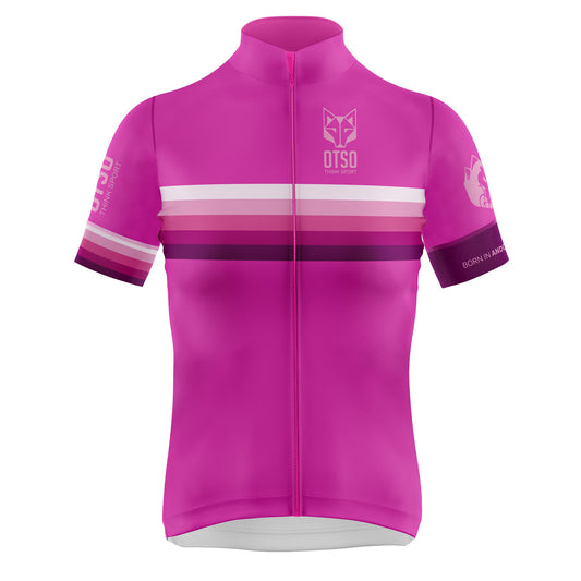 Maillot de ciclismo manga corta hombre - Stripes Fluo Pink (Outlet)