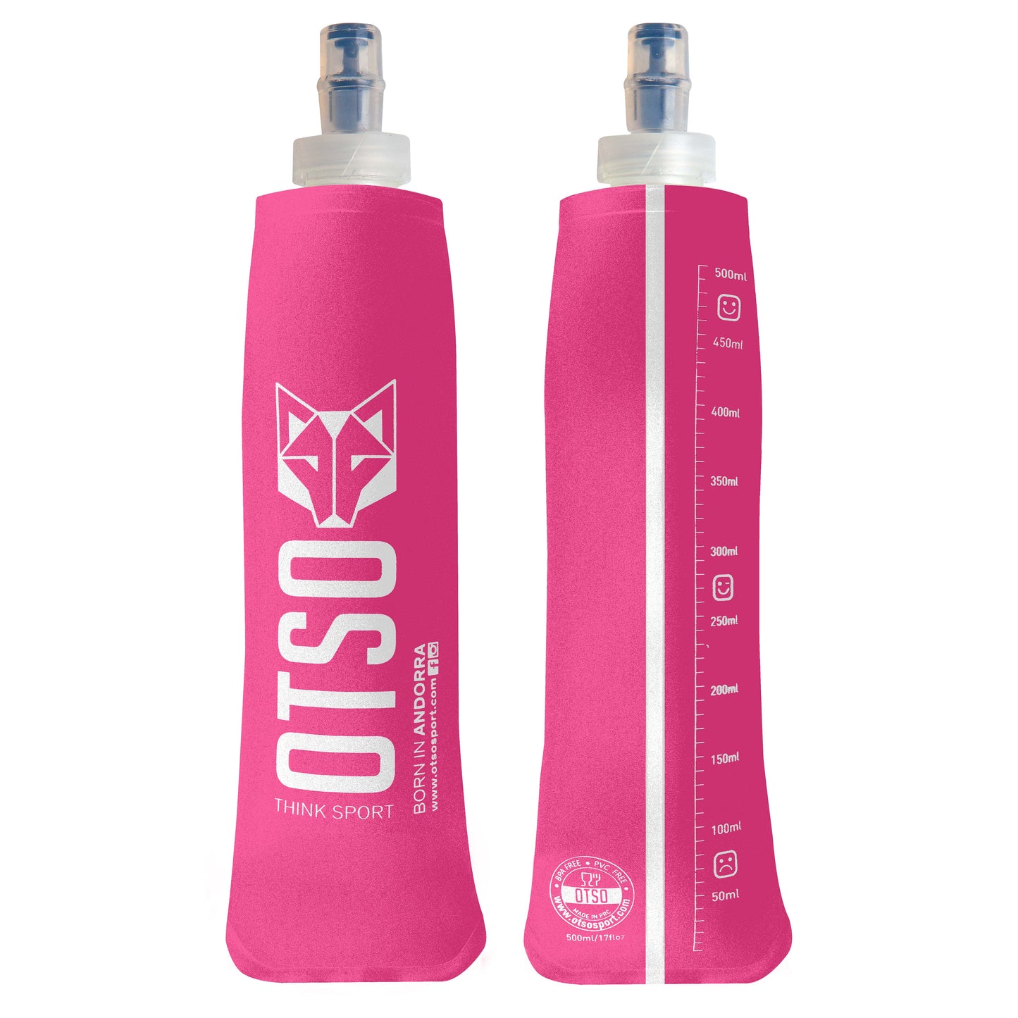 Botella blanda 500ml Small Cap - Fluo Pink