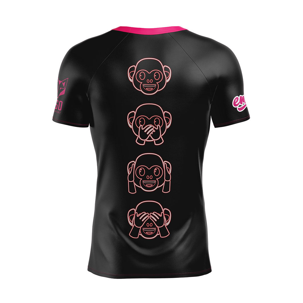 Short Sleeve T-Shirt for Men - Emoji Monkey Neon