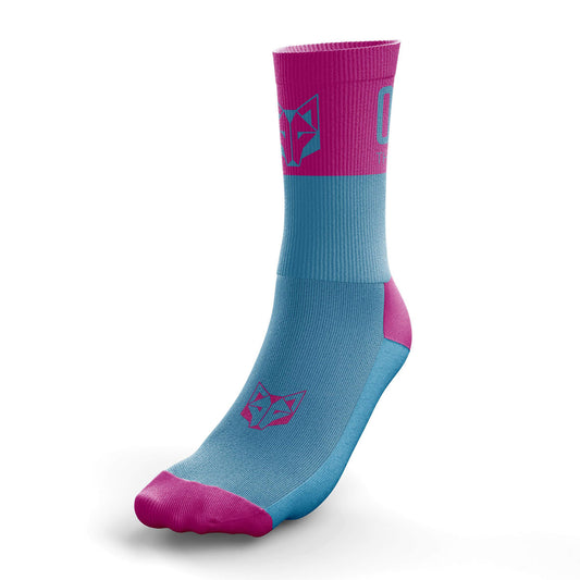Mitjons Multisport Medium Cut - Light Blue & Fluo Pink