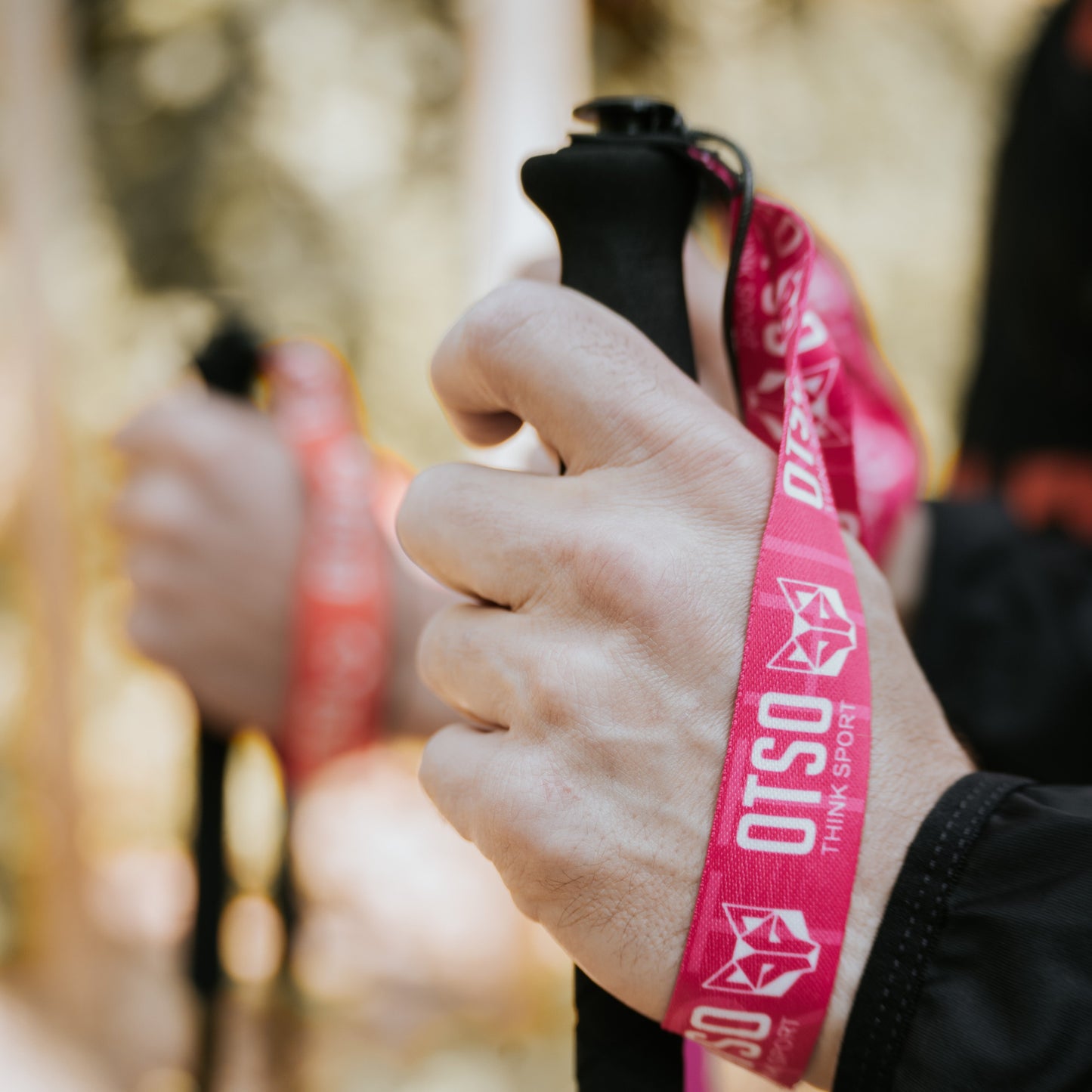Bastoni pieghevoli ultraleggeri in carbonio per Trail Running e Trekking - Rosa