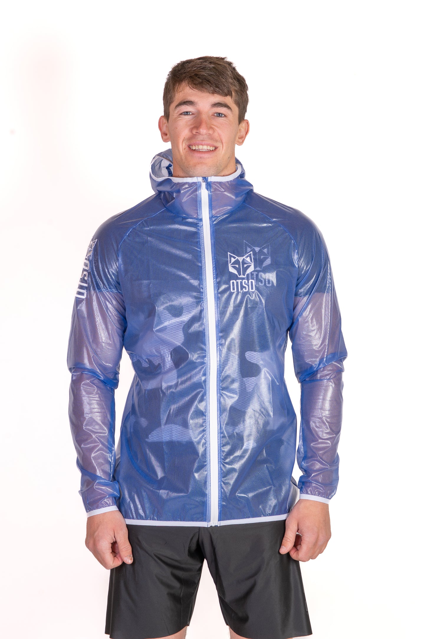 Waterproof jacket - Electric Blue & White