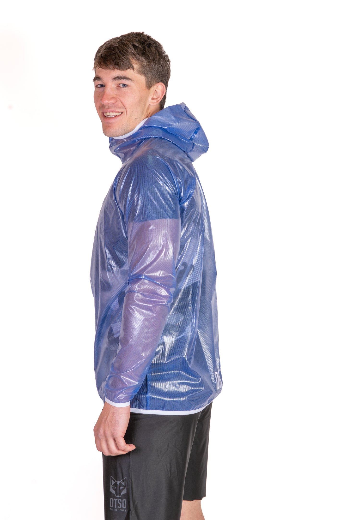 Waterproof jacket - Electric Blue & White