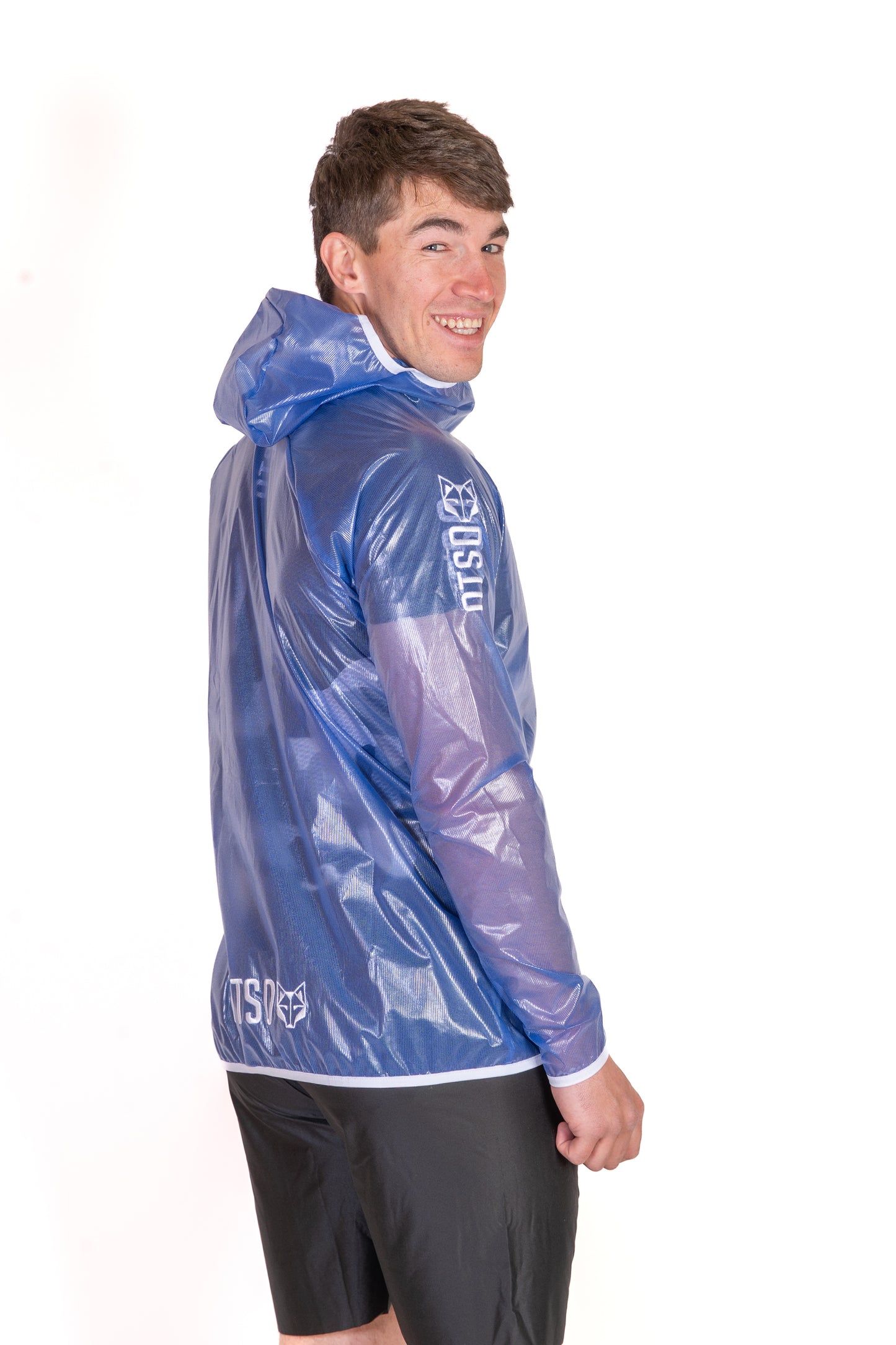 Waterproof jacket - Electric Blue & White