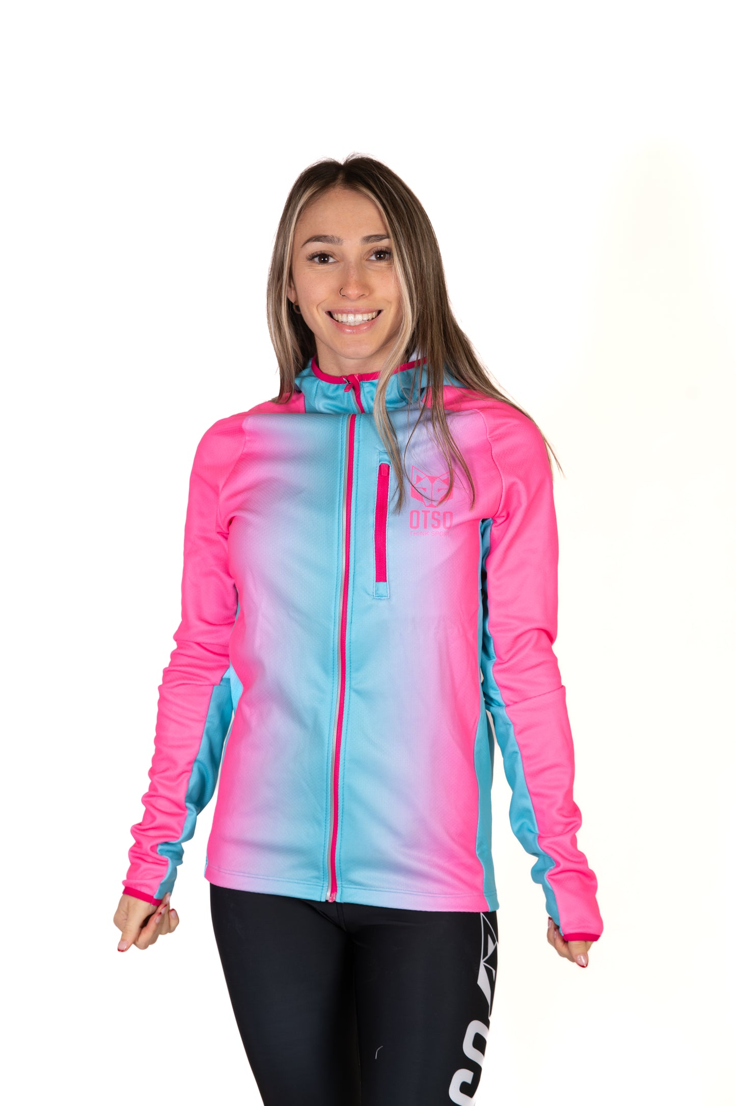 Moletom esportivo unissex - Fluo Pink & Light Blue