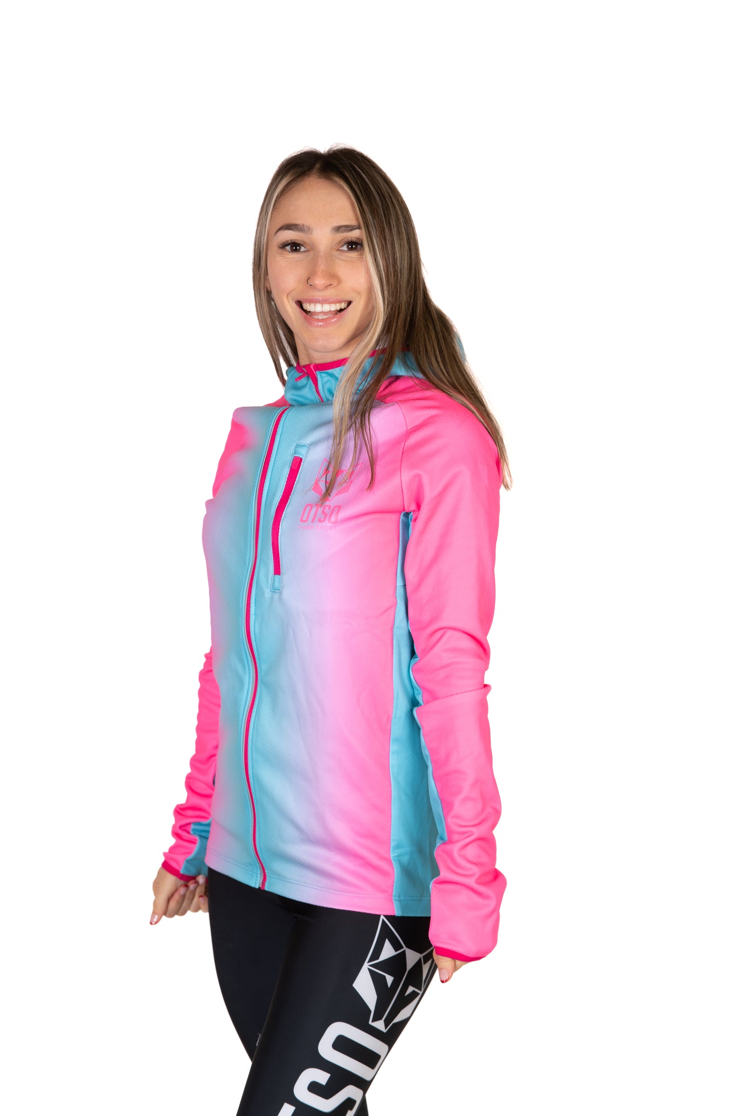 Moletom esportivo unissex - Fluo Pink & Light Blue