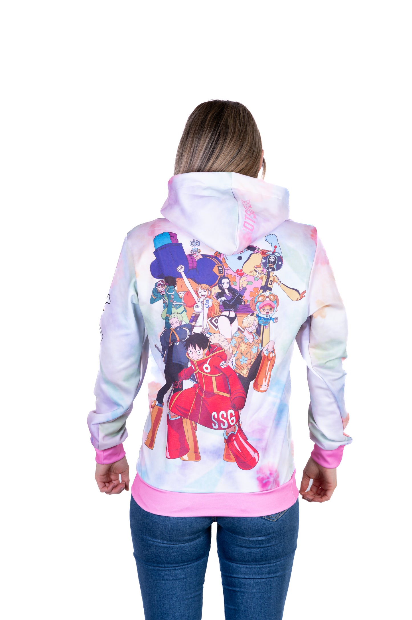 Felpa - One piece egghead luffy and the crew pink
