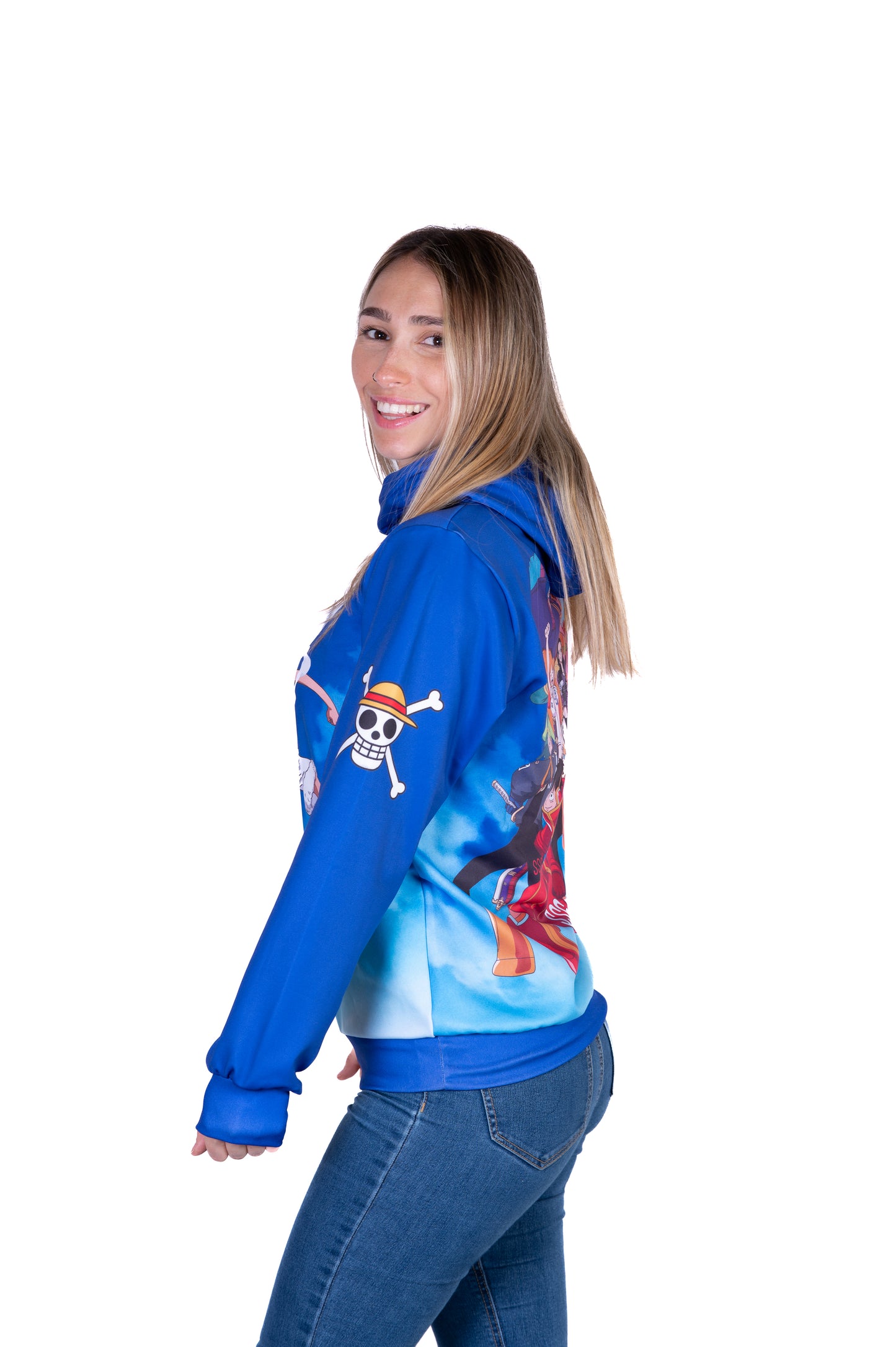 Camisola - One piece egghead luffy and the crew blue