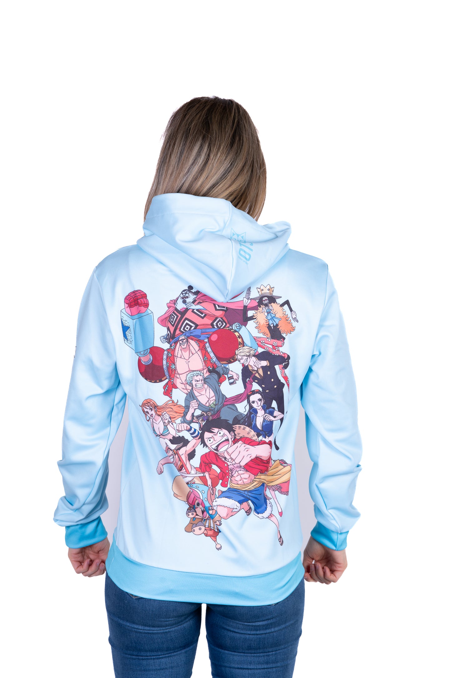 Sweatshirt - One piece fishman straw hat crew turquoise