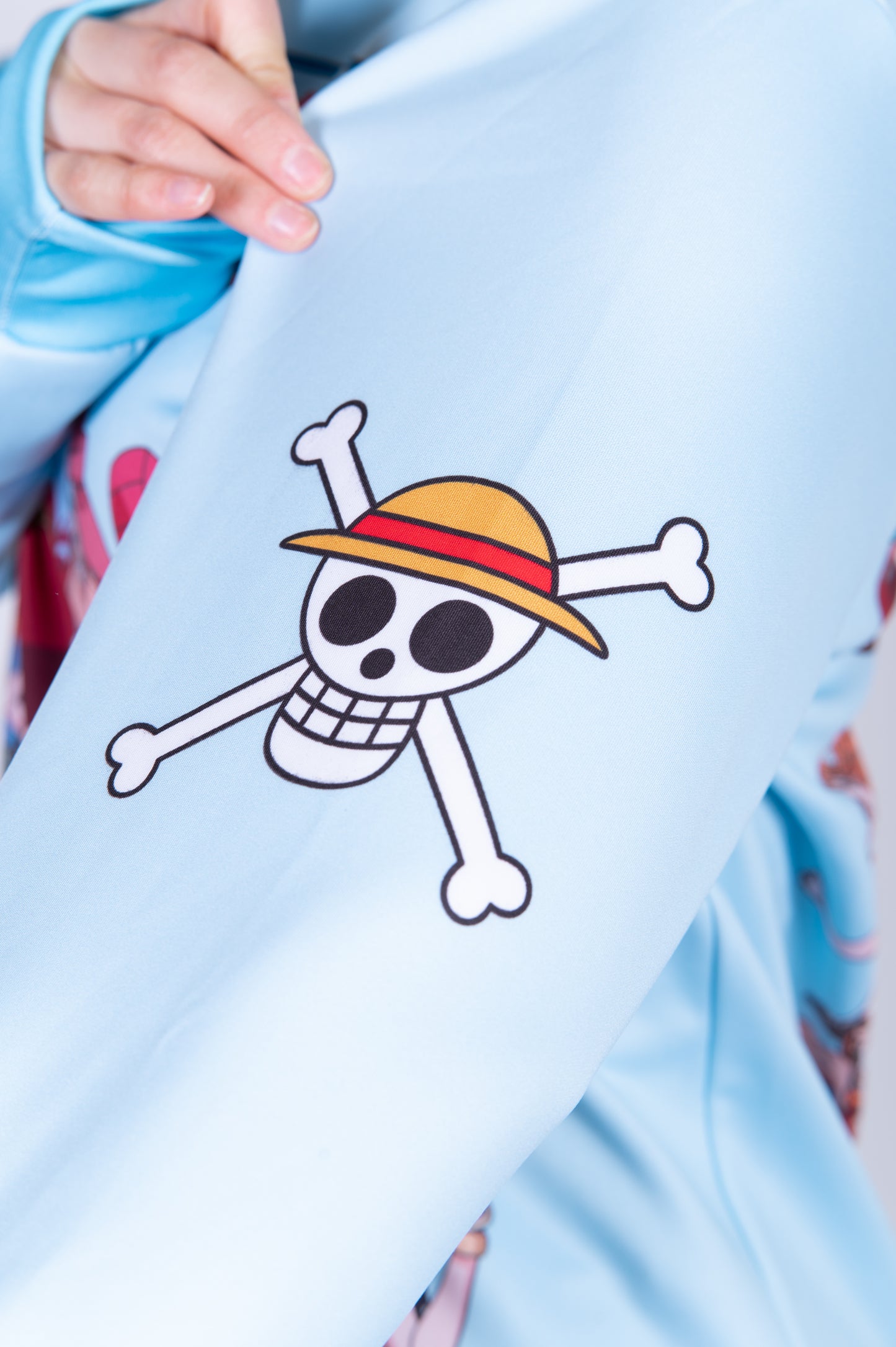 Sweatshirt - One piece fishman straw hat crew turquoise