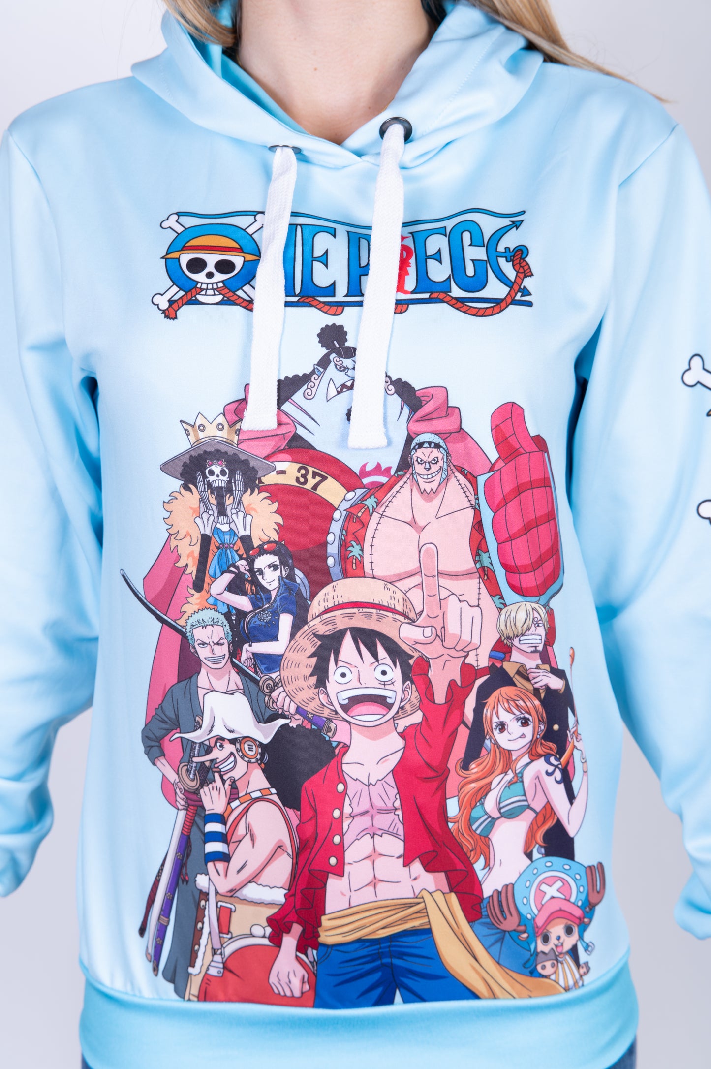 Sweatshirt - One piece fishman straw hat crew turquoise
