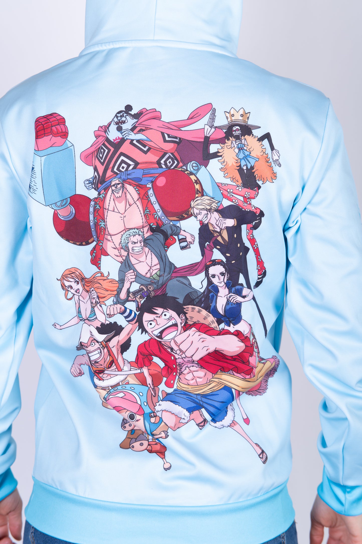 Sweatshirt - One piece fishman straw hat crew turquoise