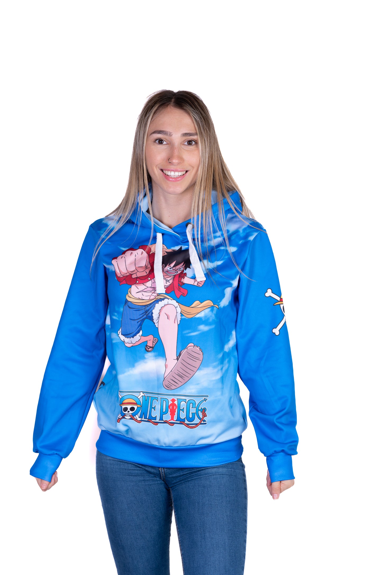 Felpa - One piece fishman luffy and the crew blue