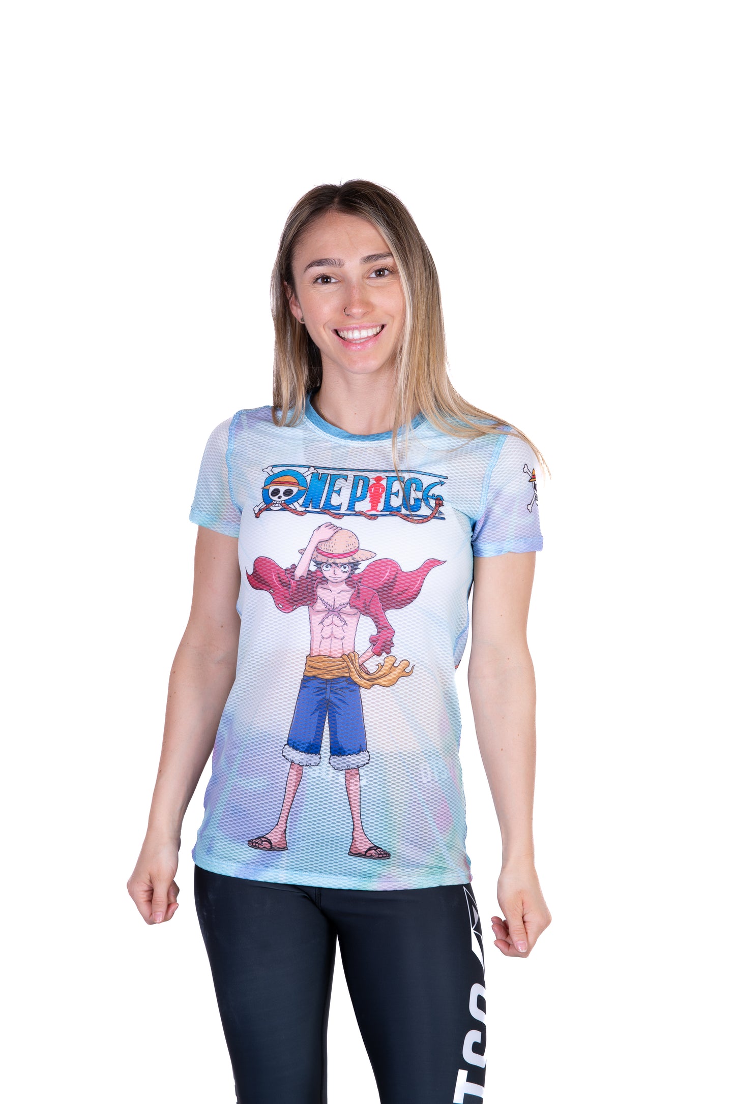 Camiseta manga corta mujer - One piece fishman luffy and the crew green