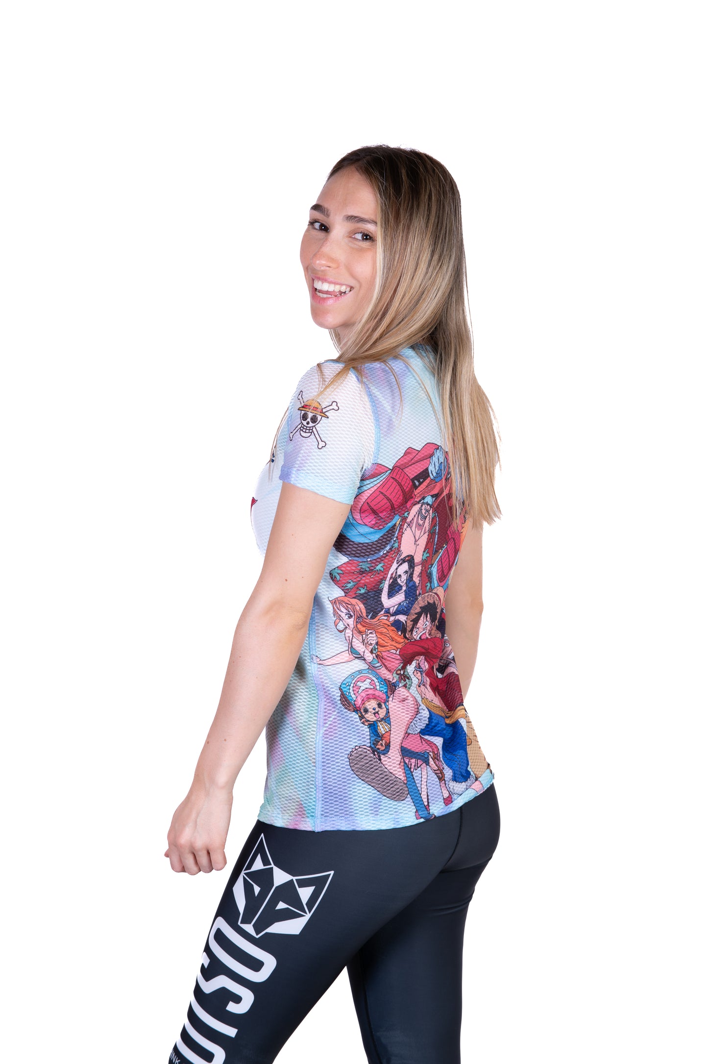 Camiseta manga corta mujer - One piece fishman luffy and the crew green