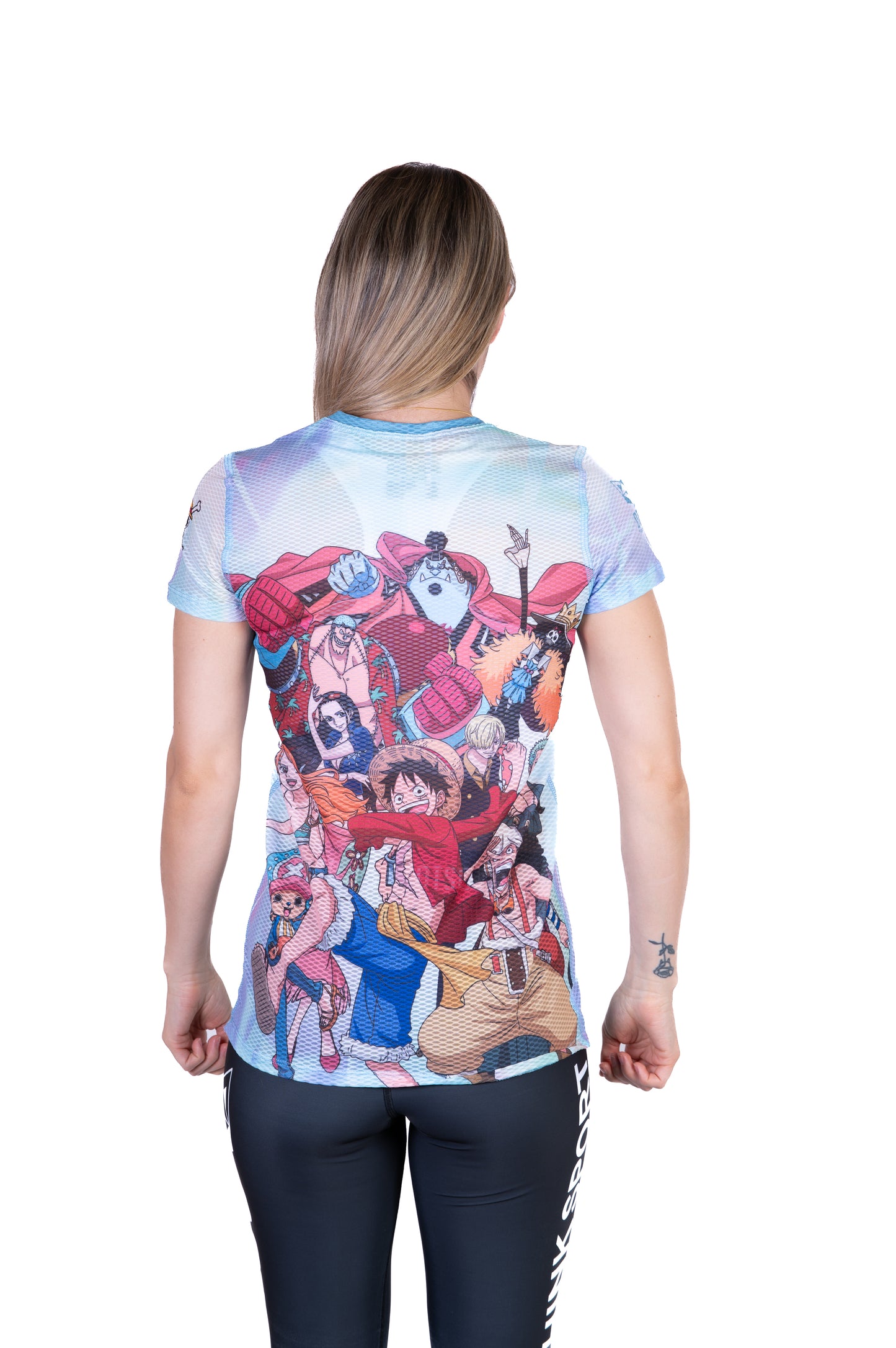 Camiseta manga corta mujer - One piece fishman luffy and the crew green
