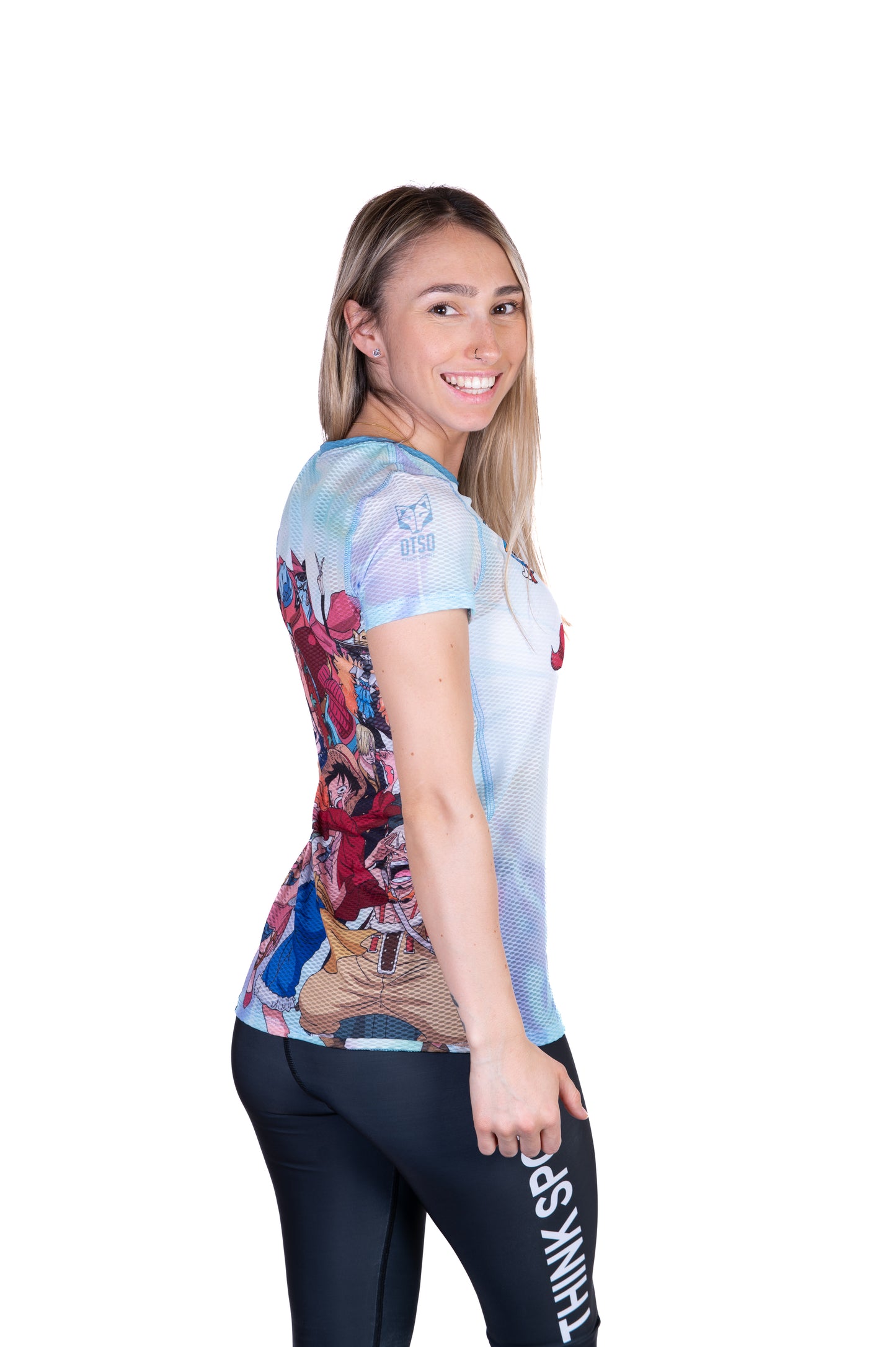 Camiseta manga corta mujer - One piece fishman luffy and the crew green