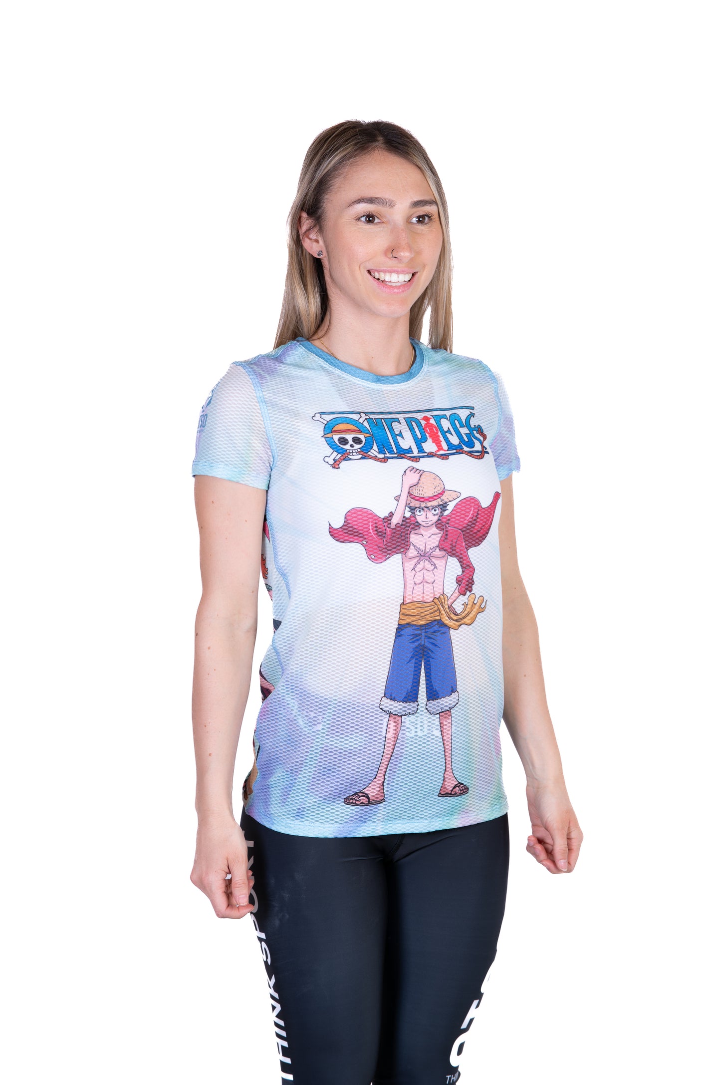 Camiseta manga corta mujer - One piece fishman luffy and the crew green