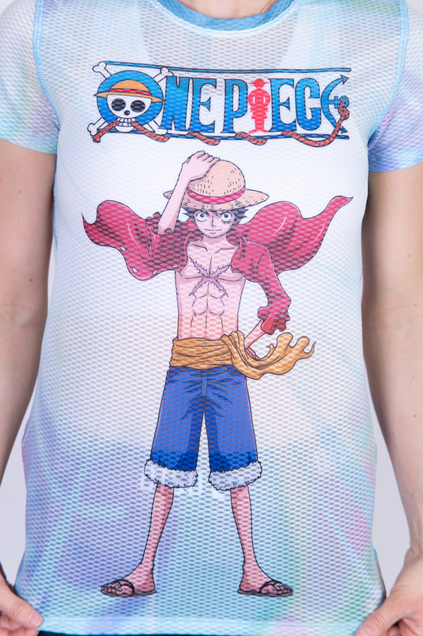 Camiseta manga corta mujer - One piece fishman luffy and the crew green