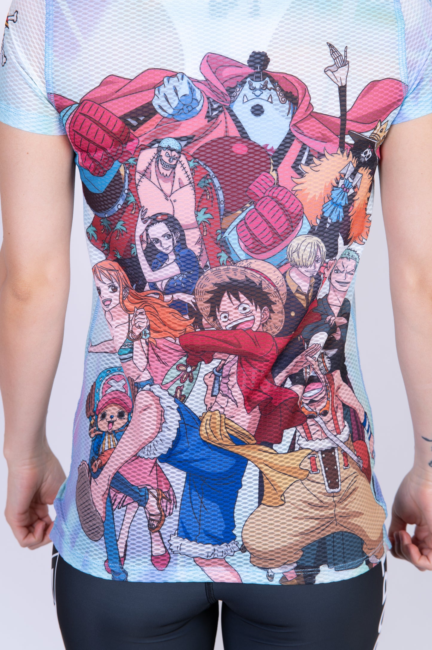 Camiseta manga corta mujer - One piece fishman luffy and the crew green