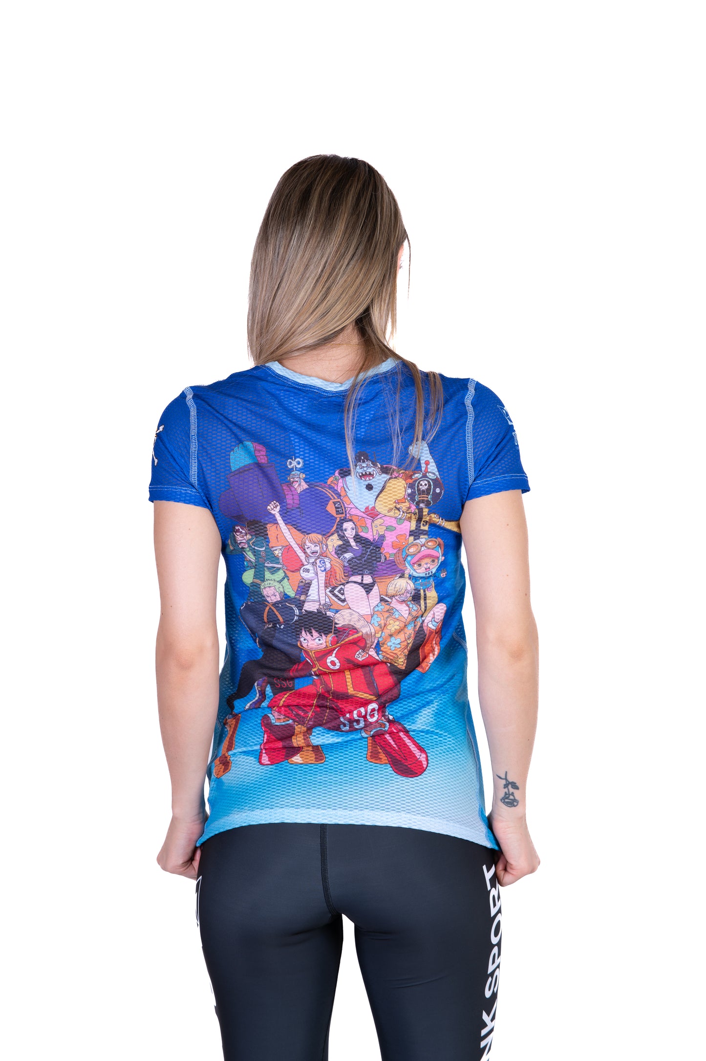 Short sleeve t-shirt women - One piece egghead luffy and the crew blue