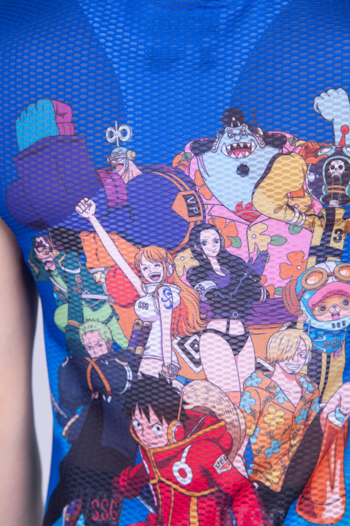Short sleeve t-shirt women - One piece egghead luffy and the crew blue