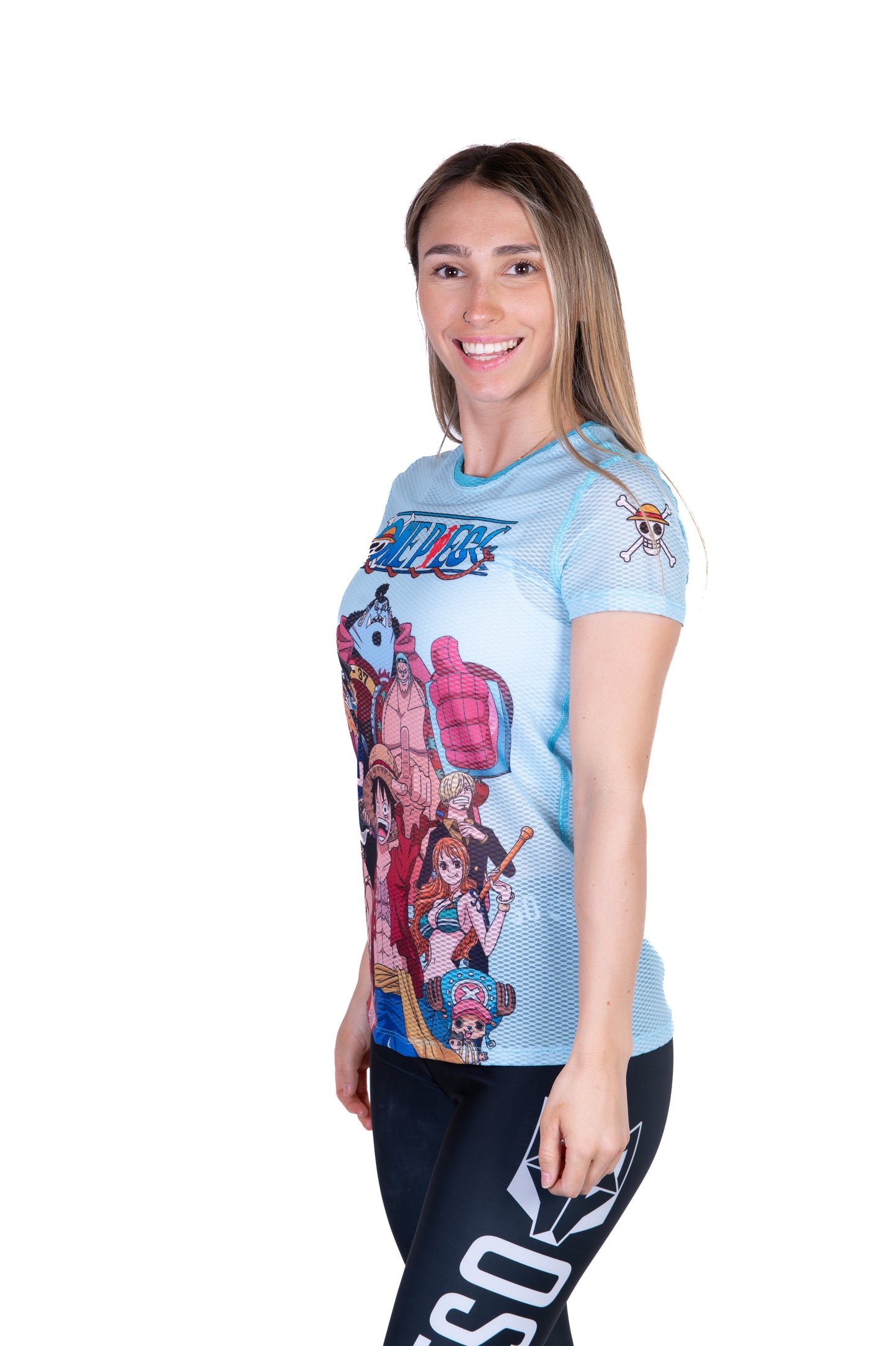 Camiseta manga corta mujer - One piece fishman straw hat crew turquoise