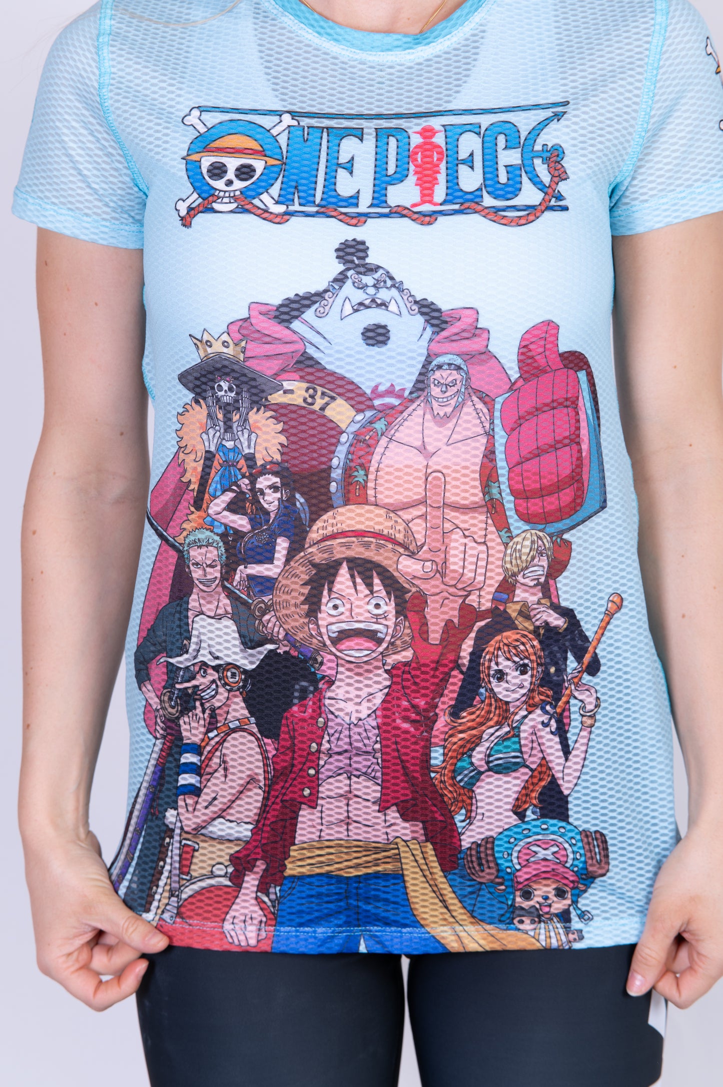 Camiseta manga corta mujer - One piece fishman straw hat crew turquoise
