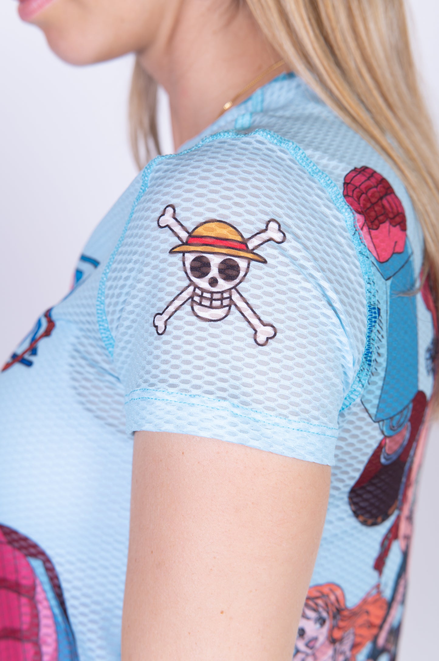 Camiseta manga corta mujer - One piece fishman straw hat crew turquoise