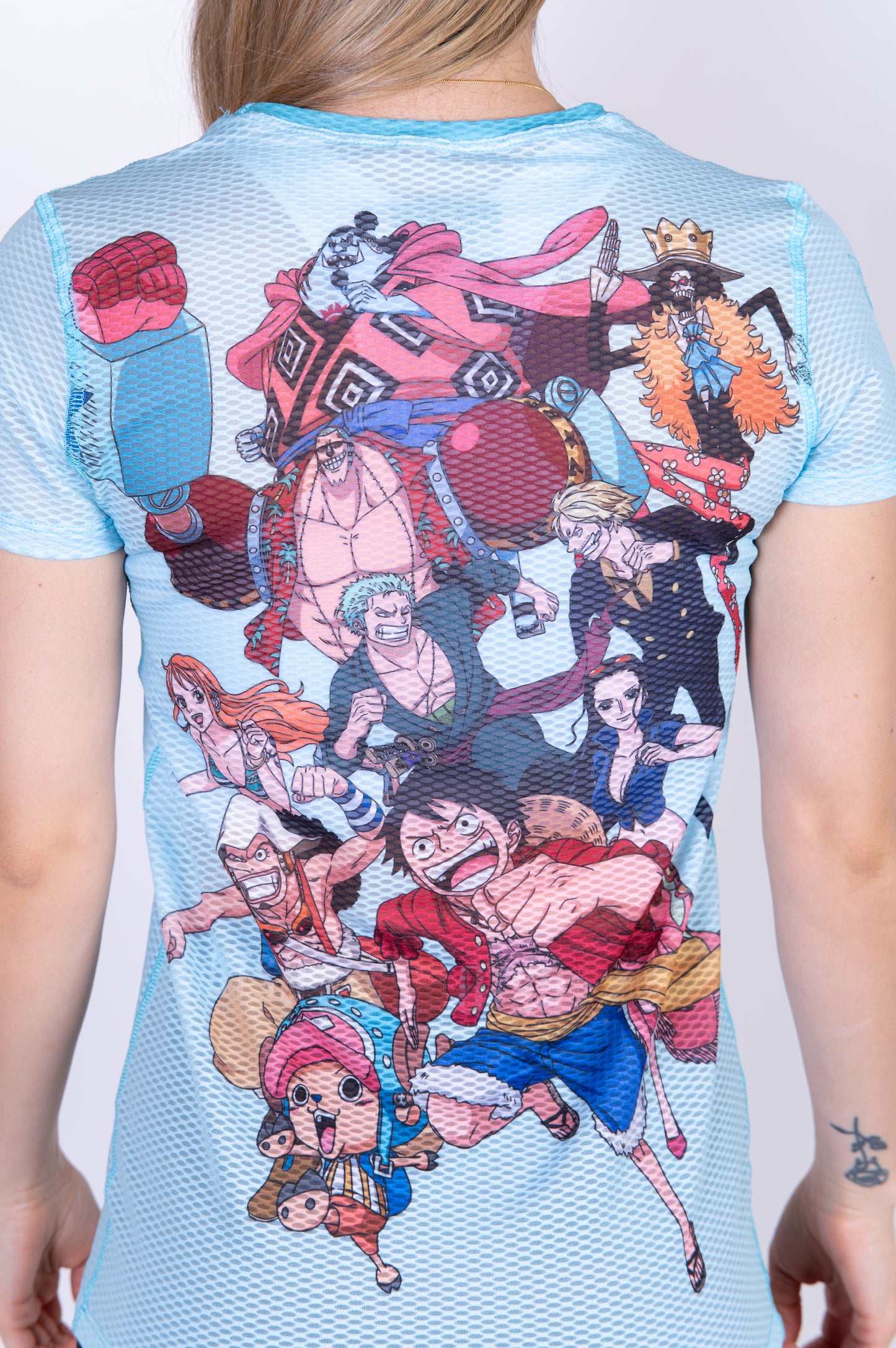 Camiseta manga corta mujer - One piece fishman straw hat crew turquoise