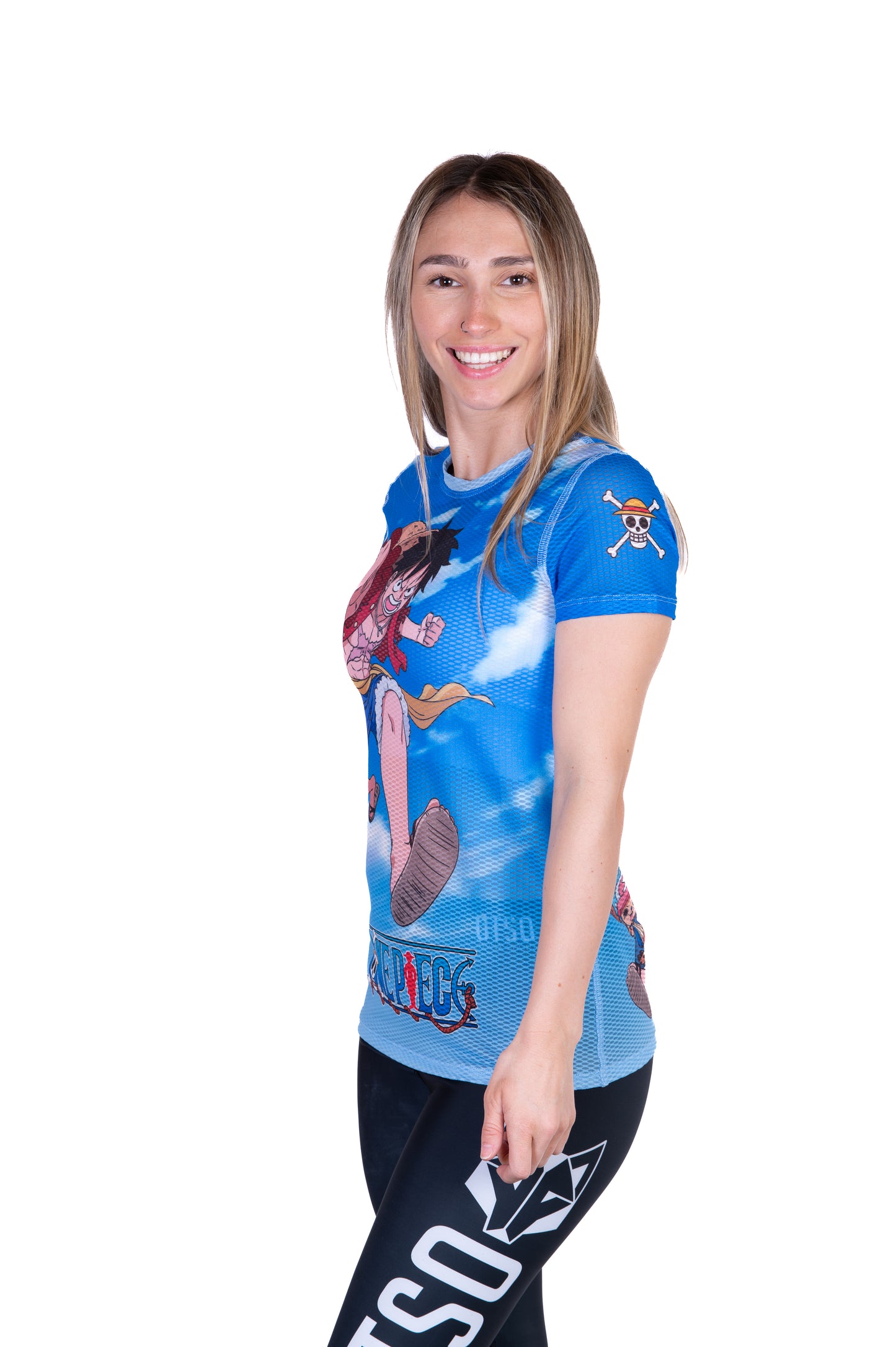 Magliette manica corta donna - One piece fishman luffy and the crew blue