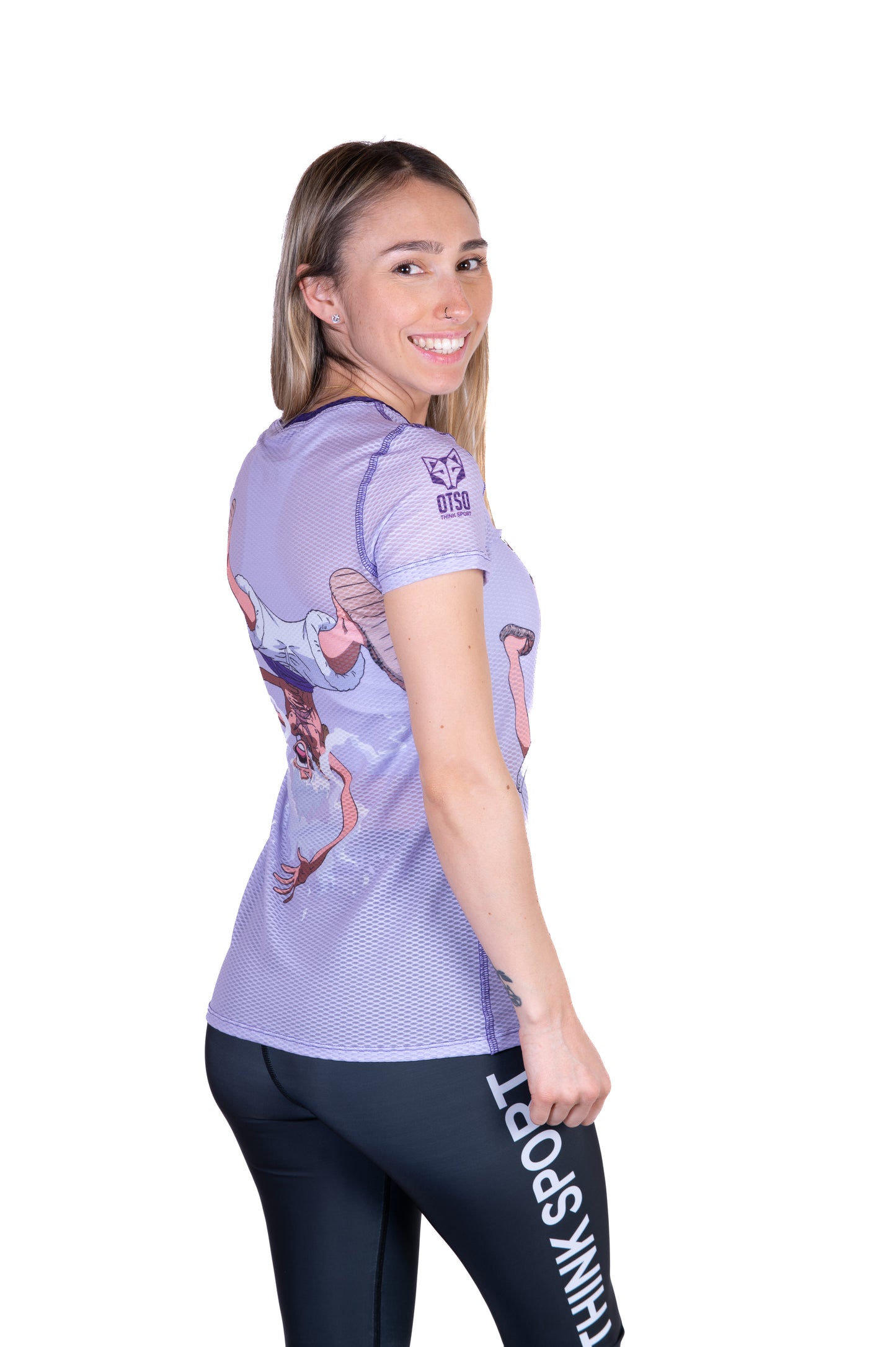 Camiseta manga corta mujer - One piece egghead luffy gear5 purple