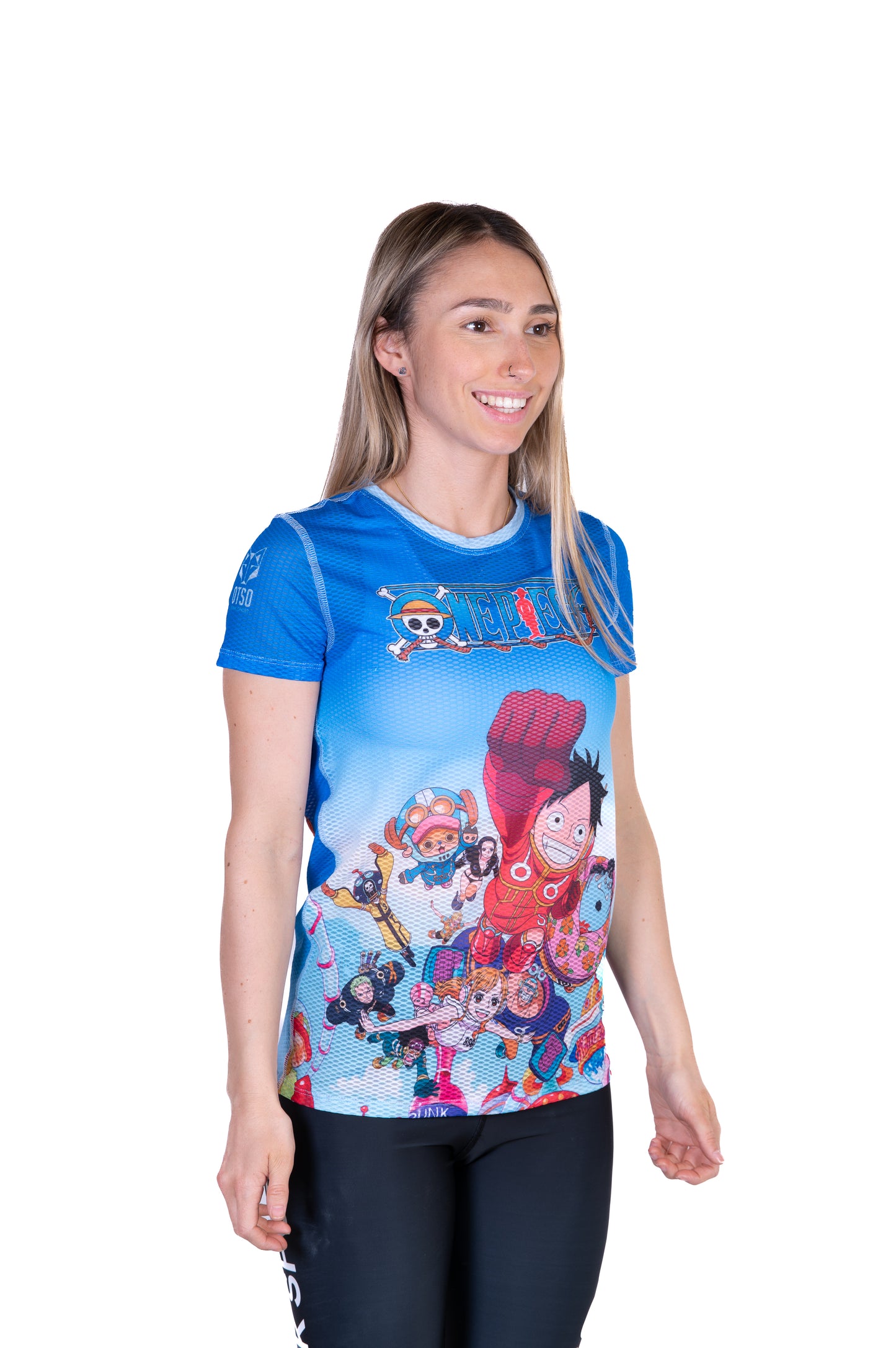 Magliette manica corta donna - One piece egghead luffy straw hat crew blue