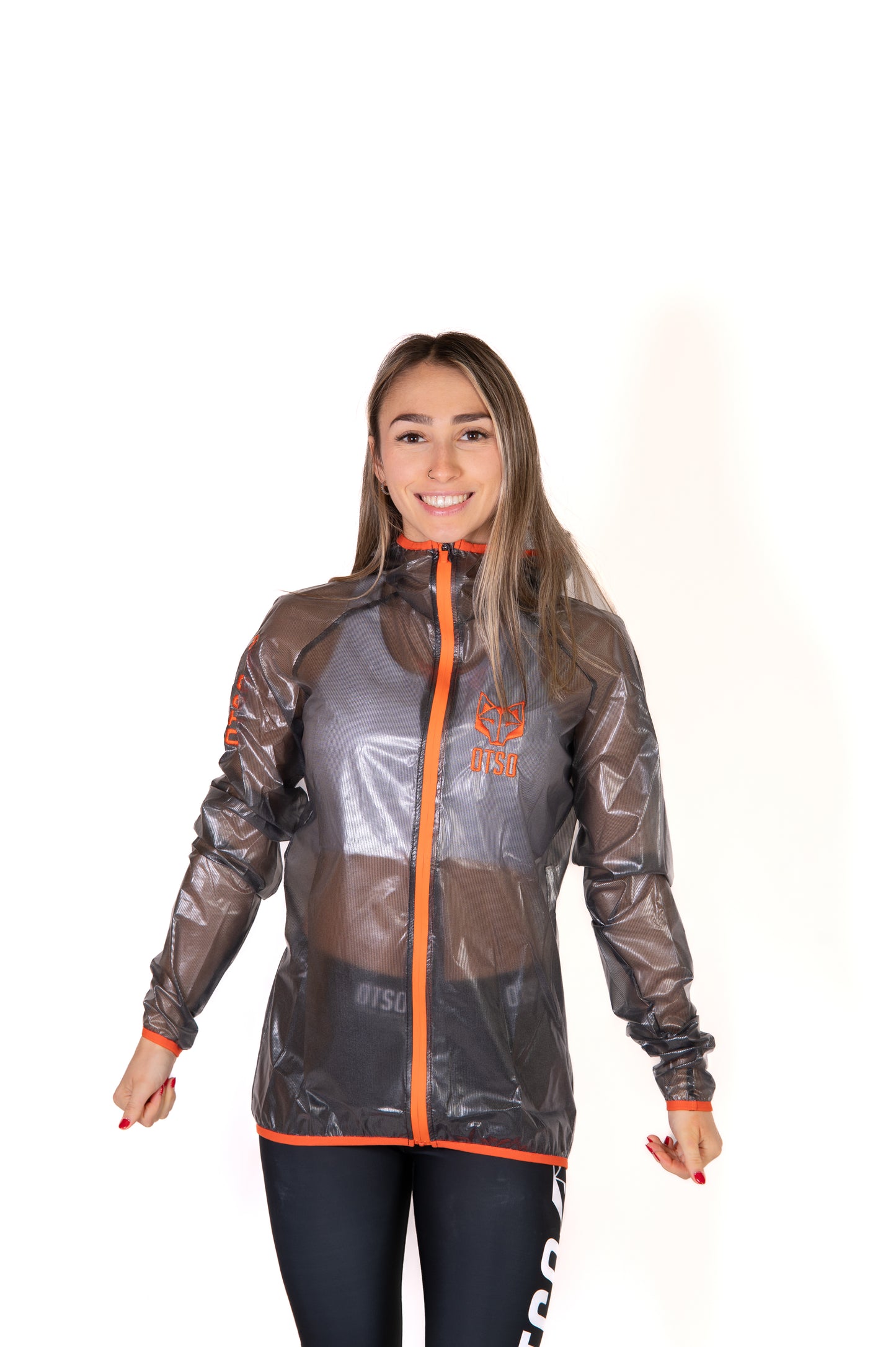 Waterproof jacket - Black & Fluo Orange