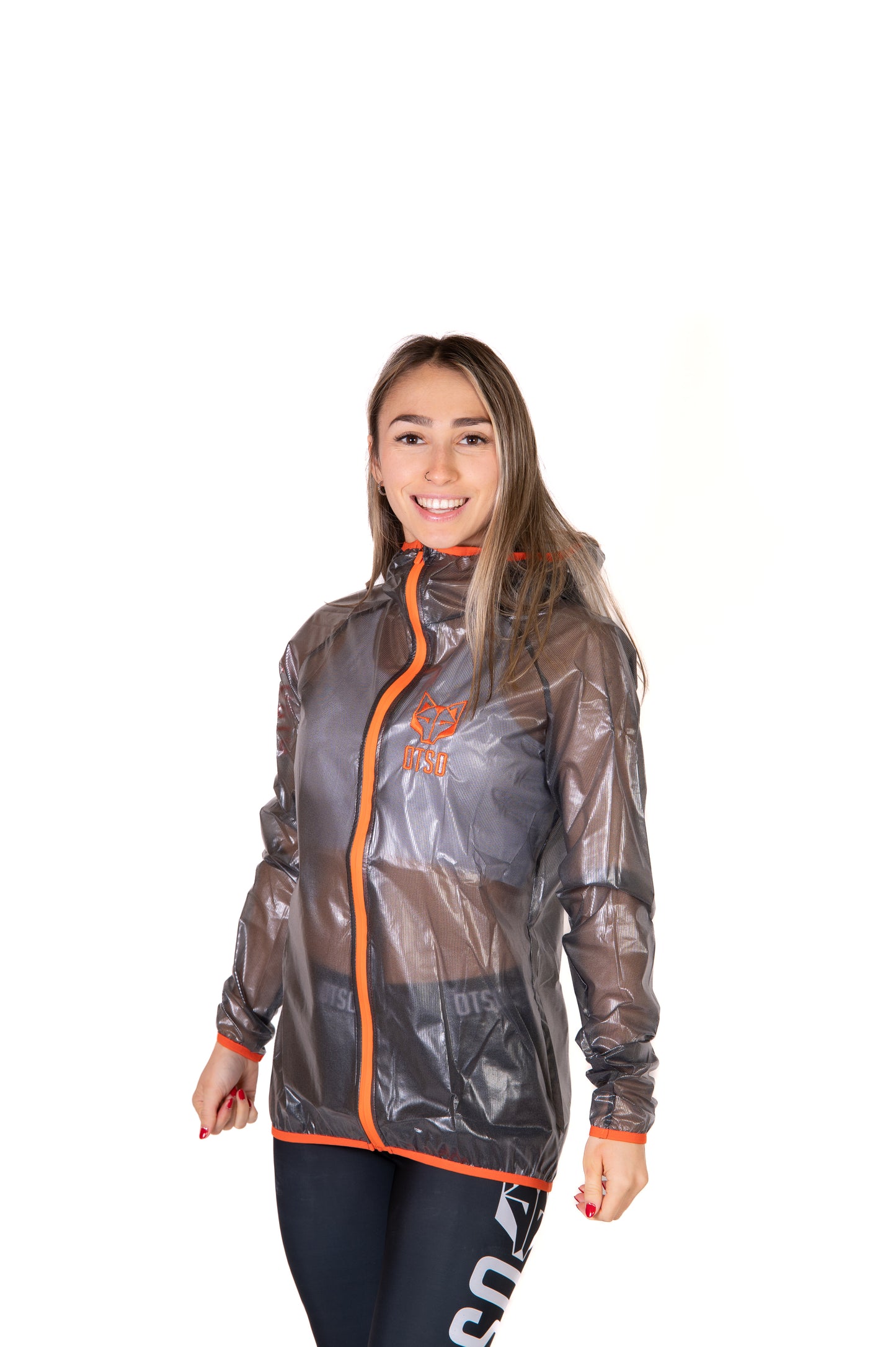 Waterproof jacket - Black & Fluo Orange