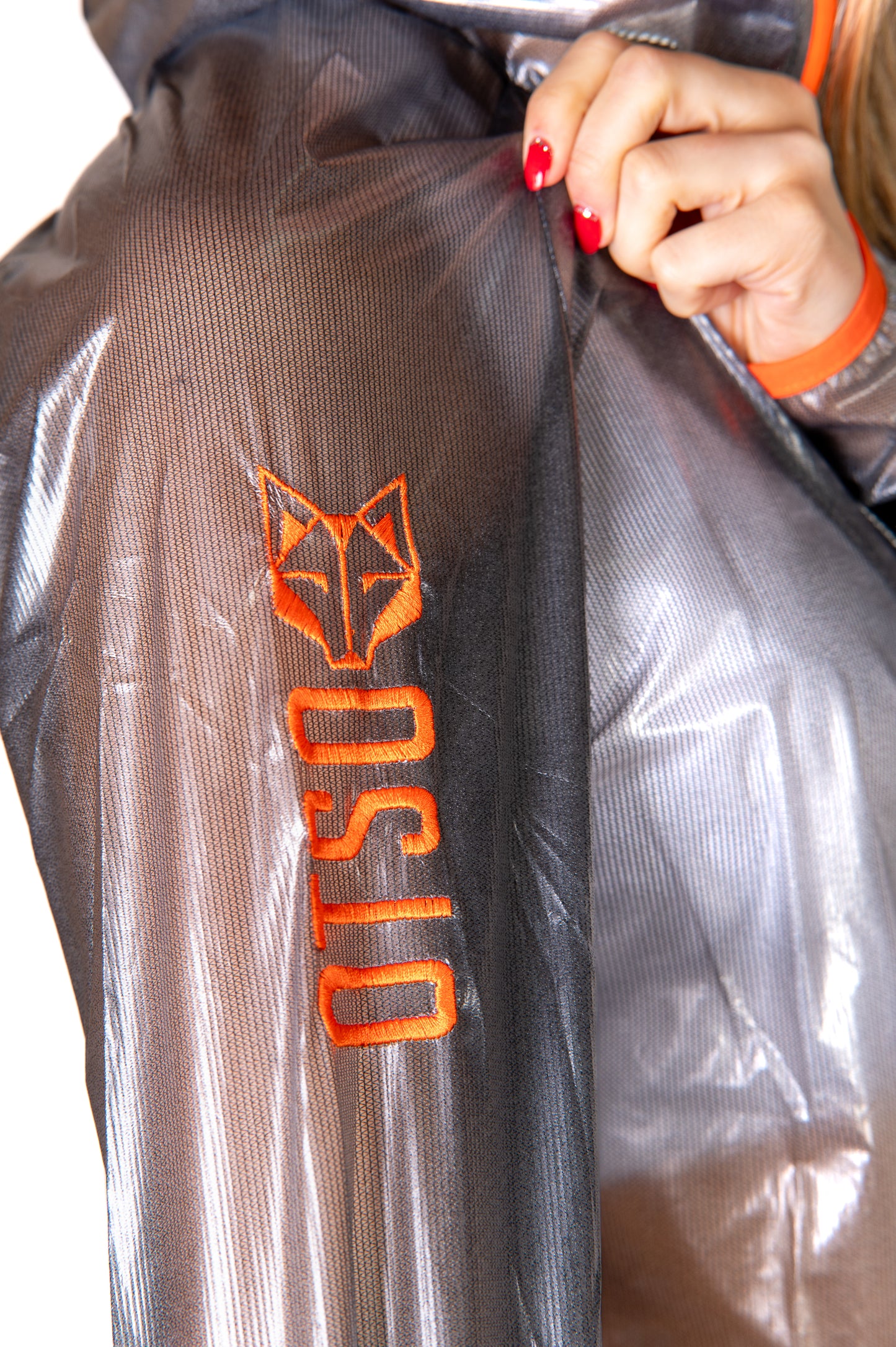Waterproof jacket - Black & Fluo Orange