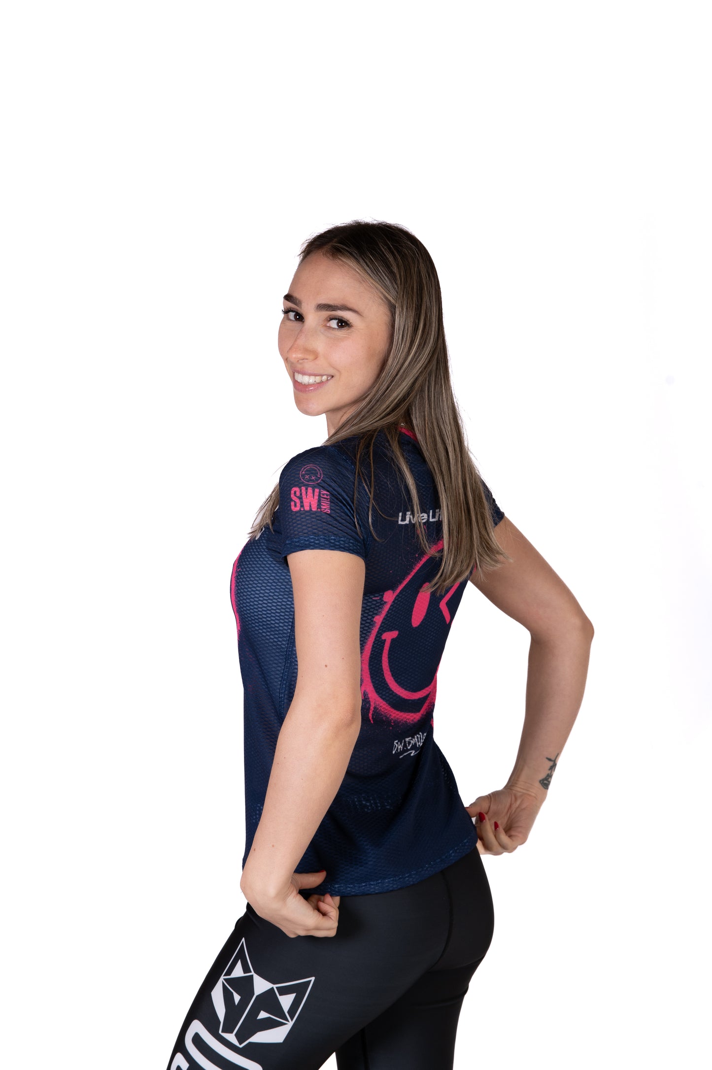 Camiseta manga corta mujer - S.W.Smiley Graffiti