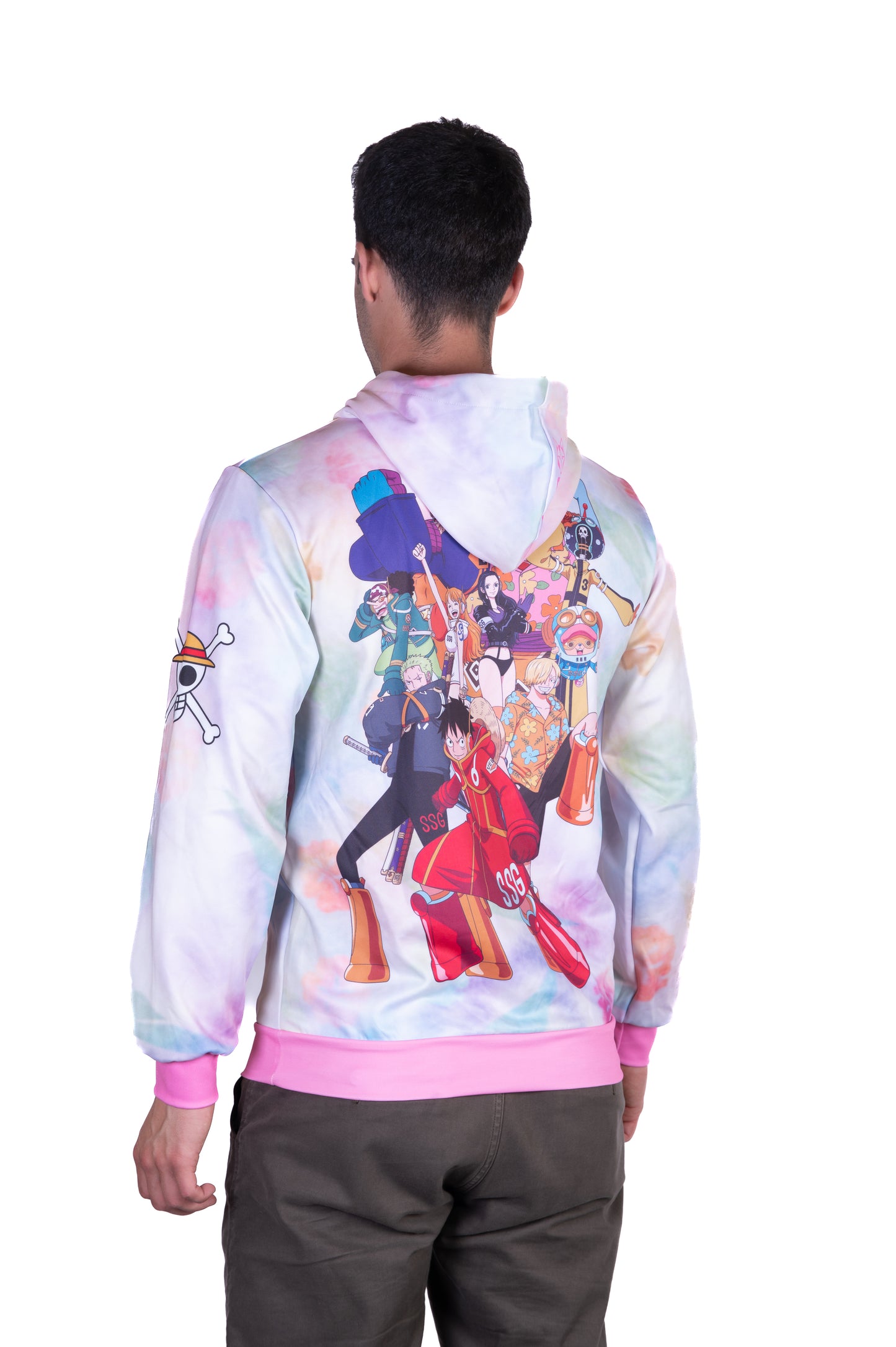 Felpa - One piece egghead luffy and the crew pink